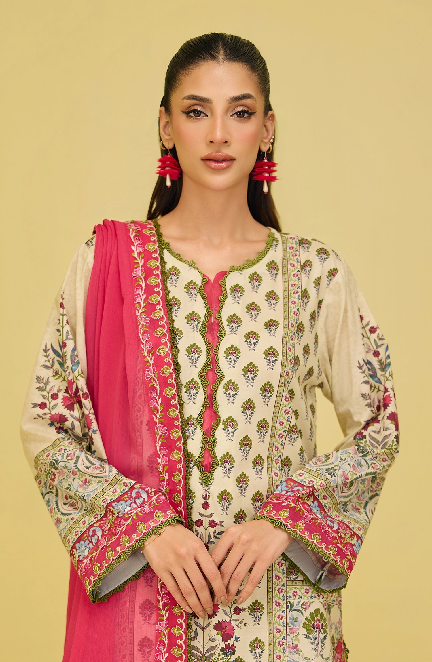 Stitched | 3 Piece | Printed Embroidered | Lawn Shirt | OTL-20686/S BEIGE | DITA (LIMITED EDITION)