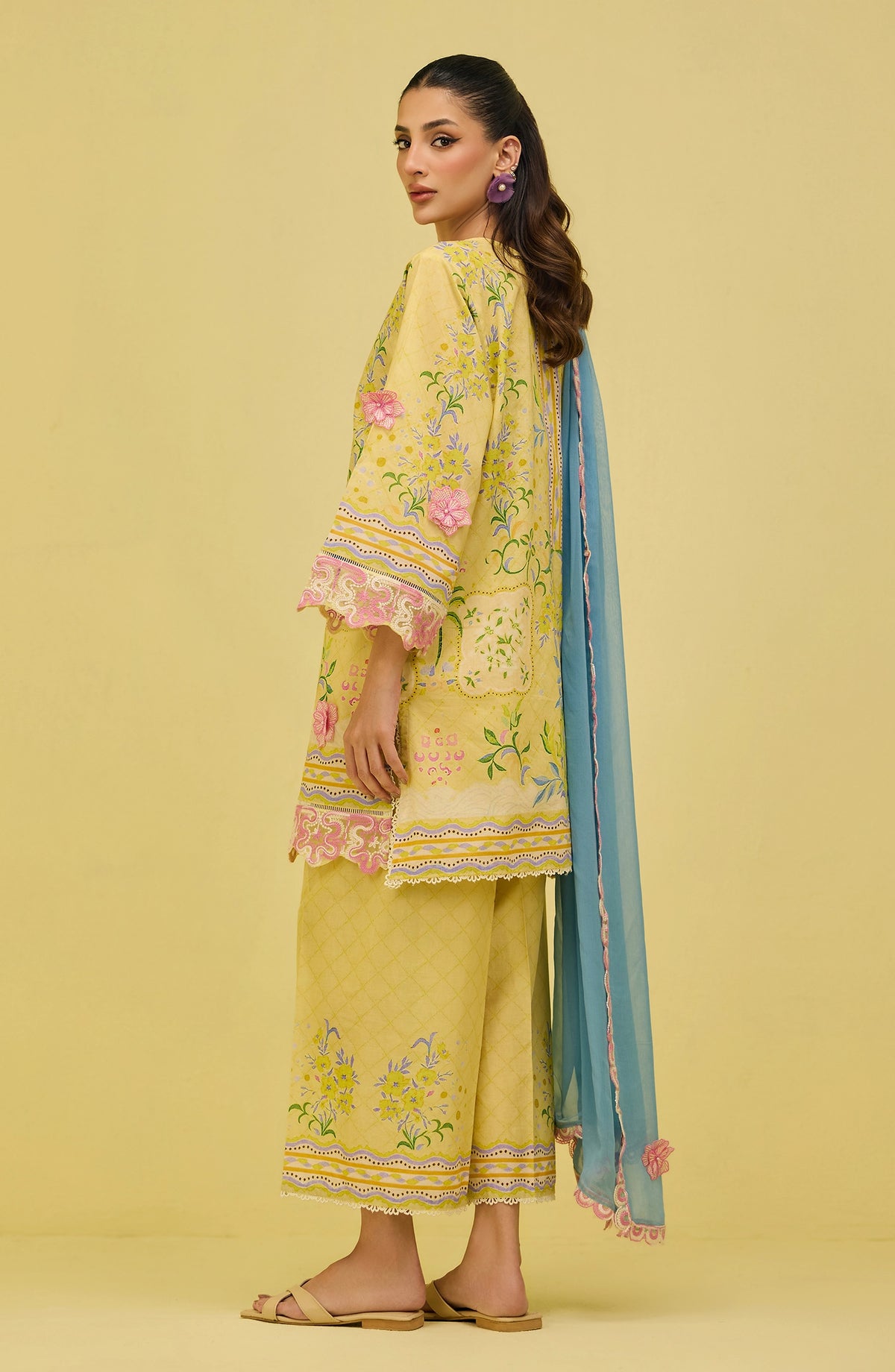 OTL-20656/S YELLOW LAWN Women READY TO WEAR SHIRT DUPATTA PANTS
