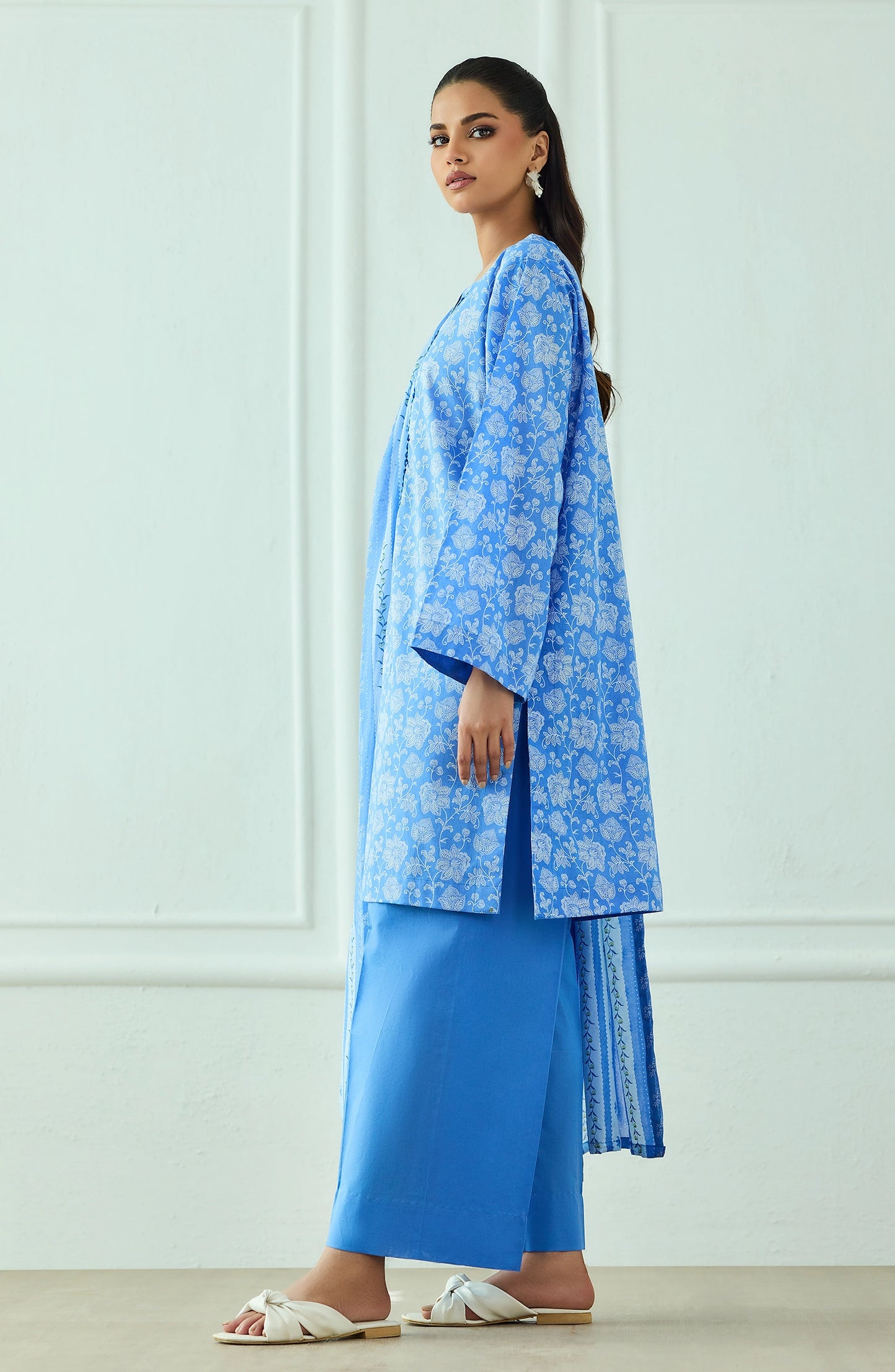 Unstitched | 3 Piece | Printed | Lawn Shirt | OTL-20455/U SKY BLUE