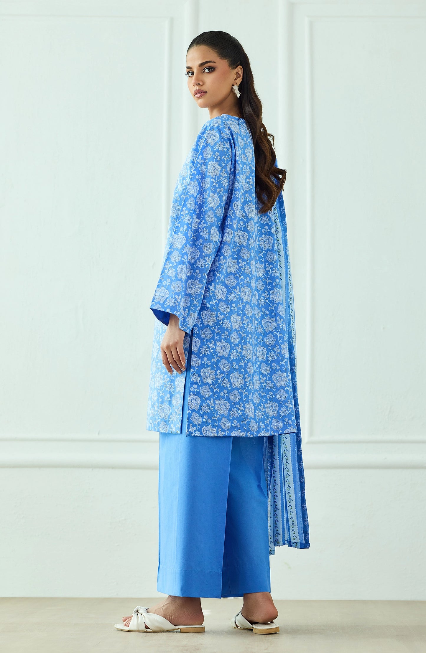 Unstitched | 3 Piece | Printed | Lawn Shirt | OTL-20455/U SKY BLUE