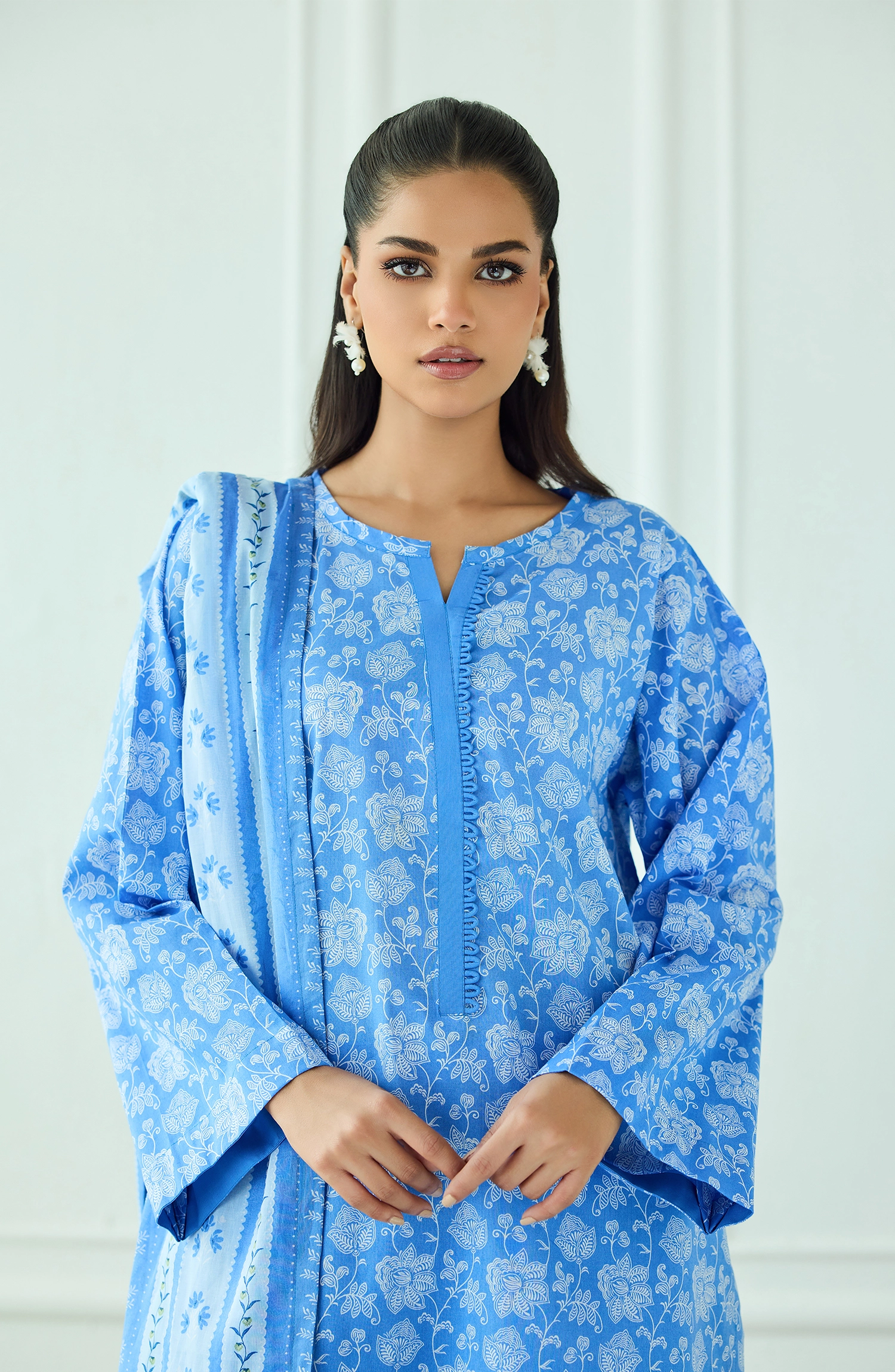 Unstitched | 3 Piece | Printed | Lawn Shirt | OTL-20455/U SKY BLUE
