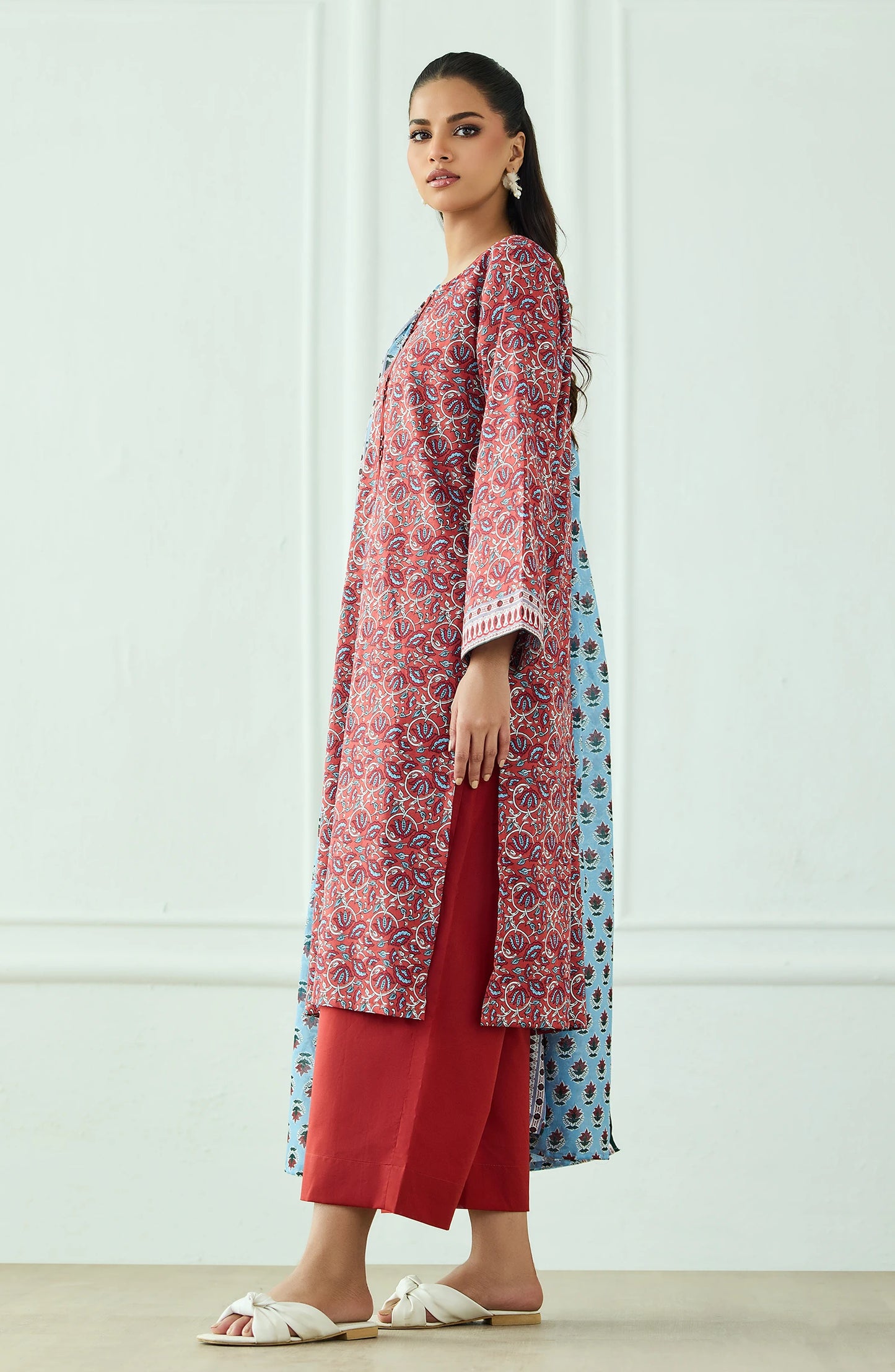 Stitched | 3 Piece | Printed | Lawn Shirt | OTL-20495/S RUST