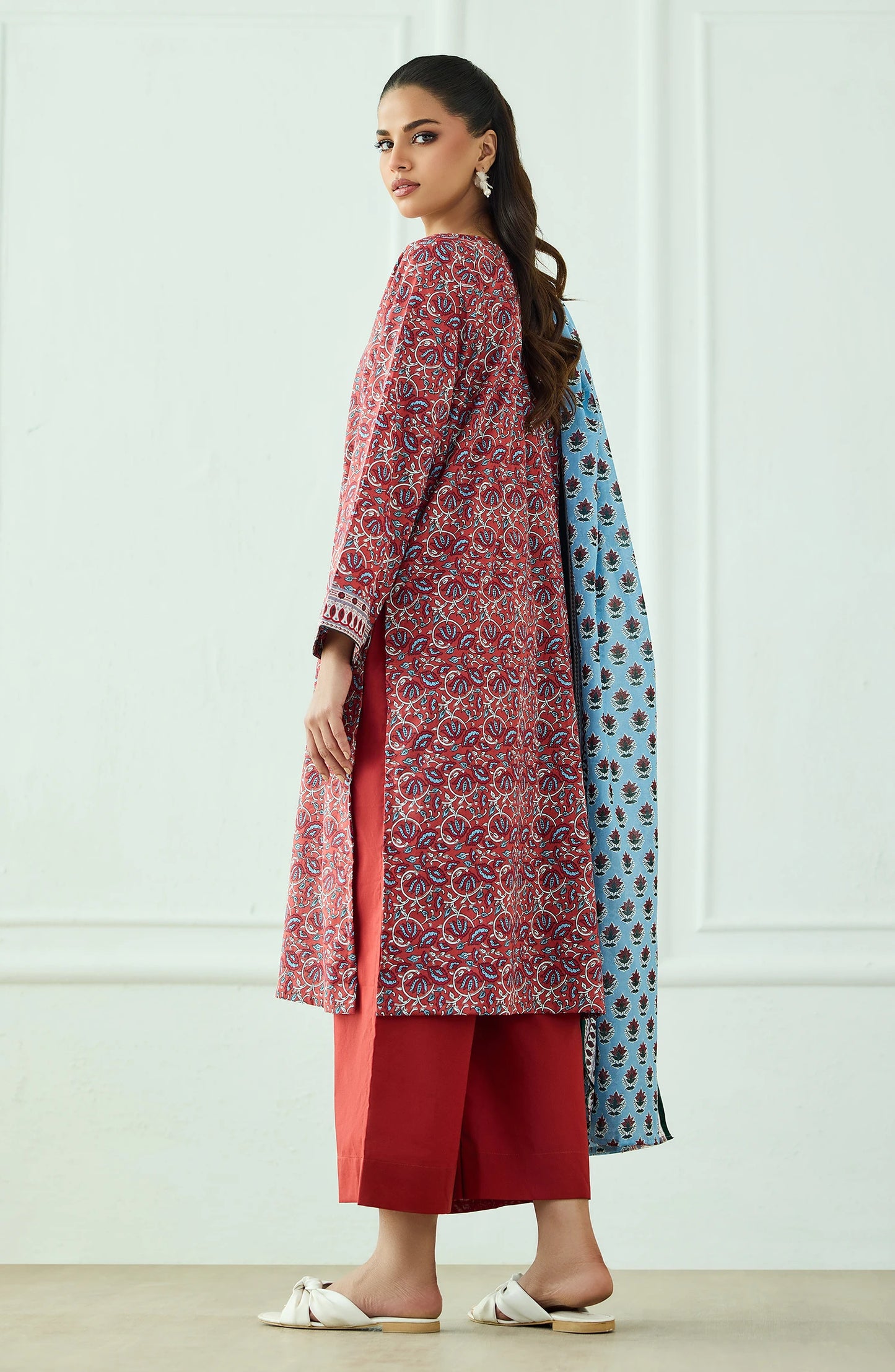 Stitched | 3 Piece | Printed | Lawn Shirt | OTL-20495/S RUST