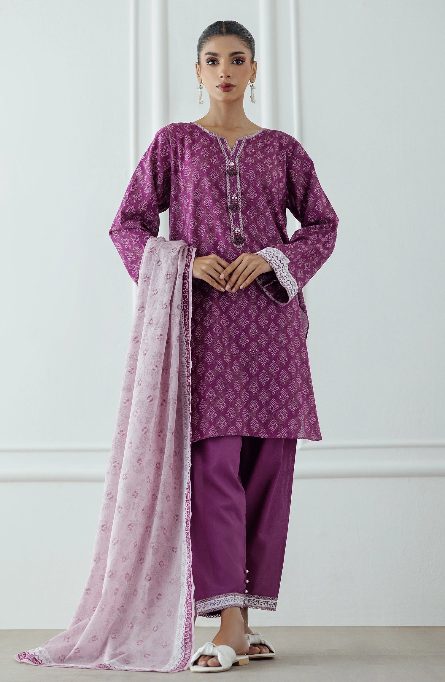 Unstitched | 3 Piece | Printed | Lawn Shirt | OTL-20765/U PURPLE