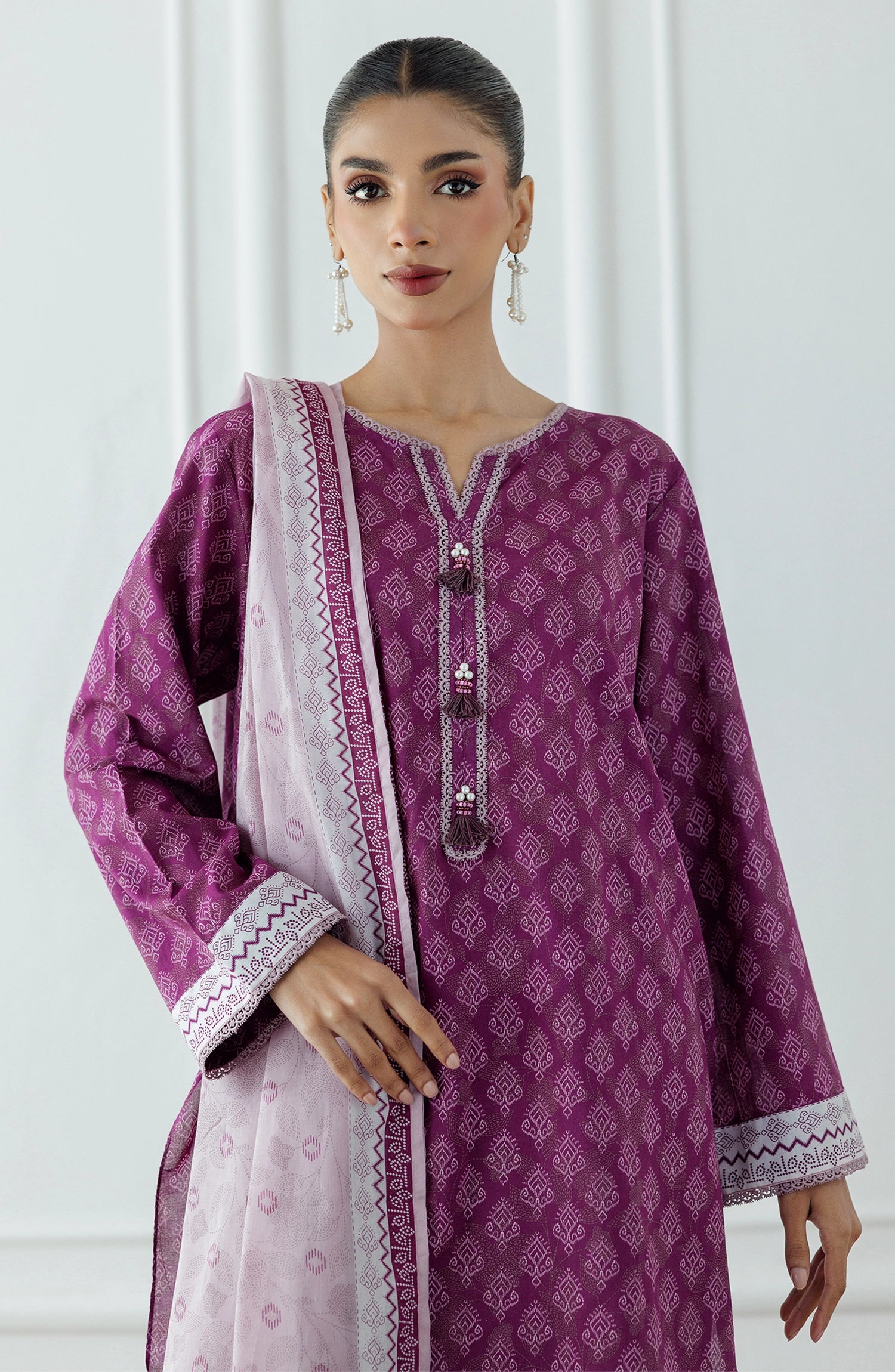 Unstitched | 3 Piece | Printed | Lawn Shirt | OTL-20765/U PURPLE
