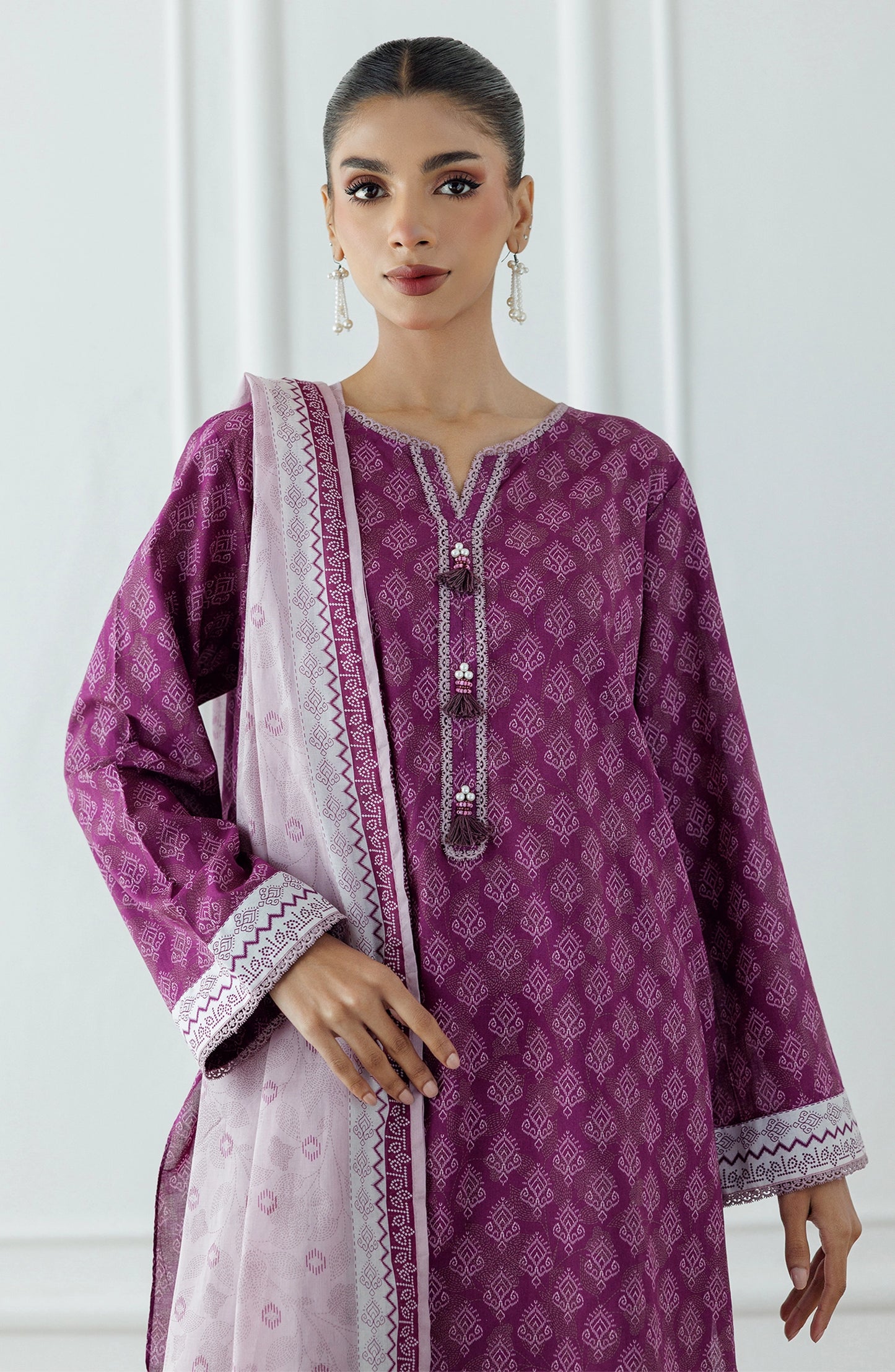 Unstitched | 3 Piece | Printed | Lawn Shirt | OTL-20765/U PURPLE
