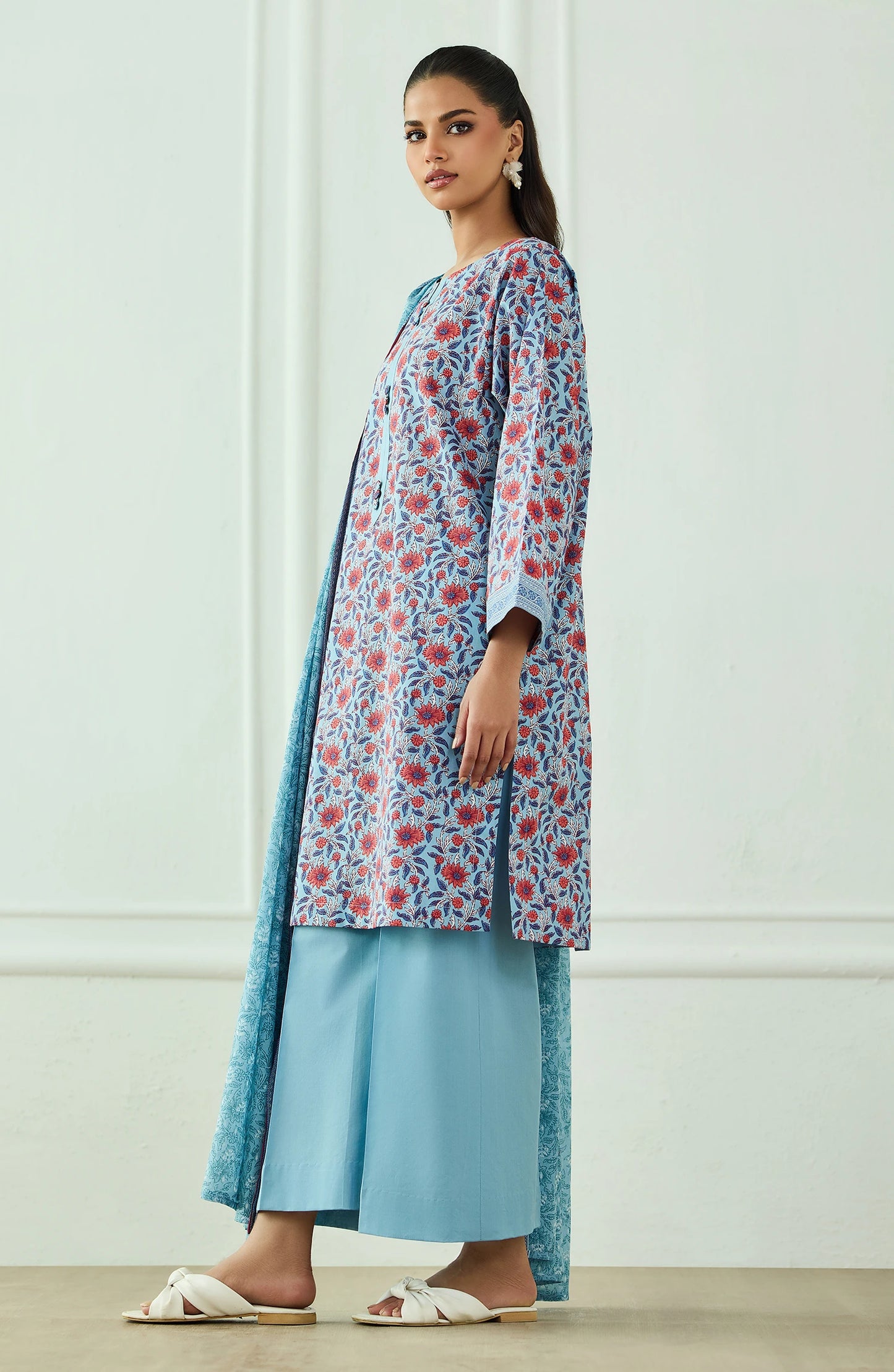 Stitched | 3 Piece | Printed | Lawn Shirt | OTL-25-528/S SKY BLUE