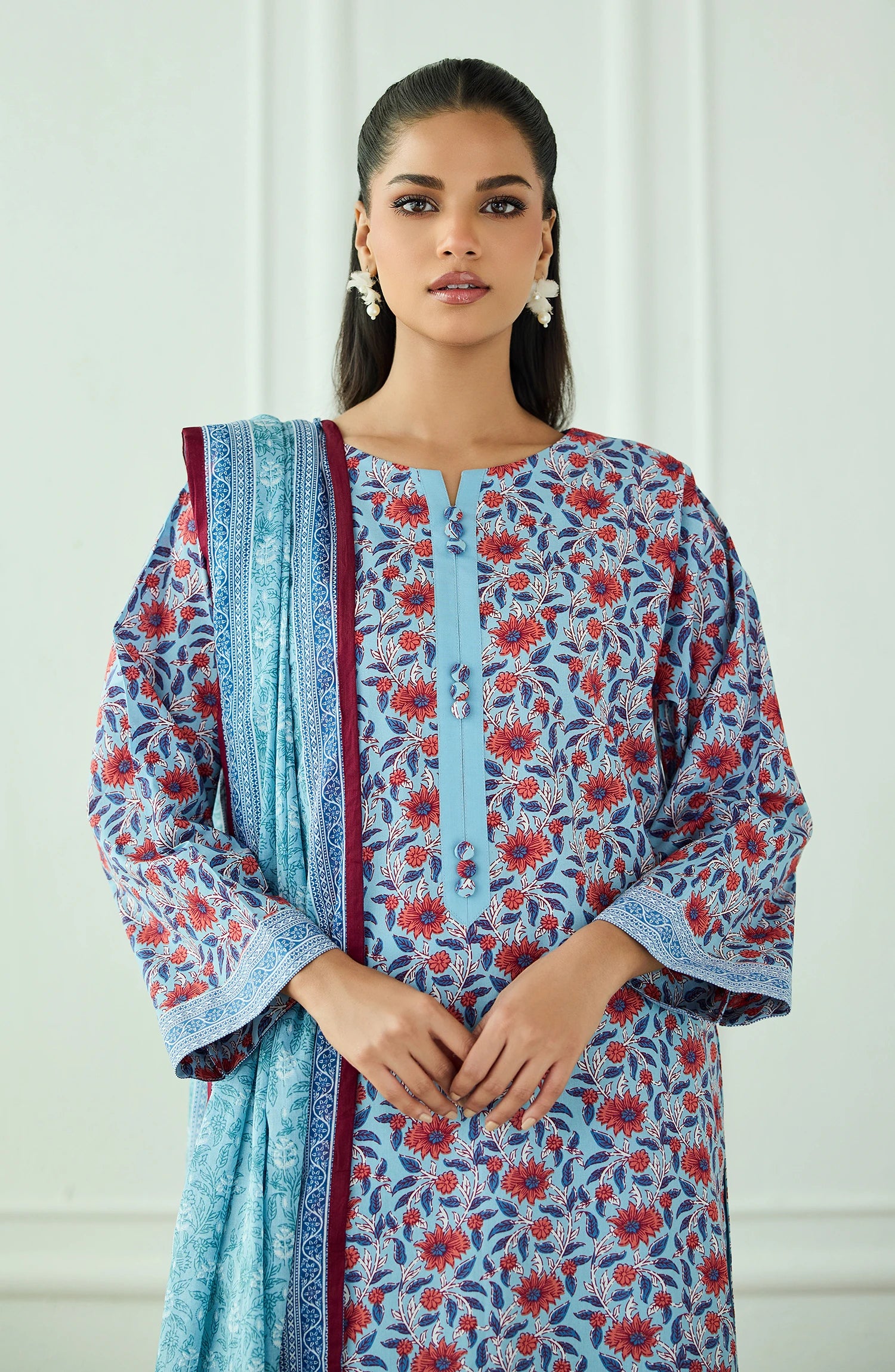 Stitched | 3 Piece | Printed | Lawn Shirt | OTL-25-528/S SKY BLUE