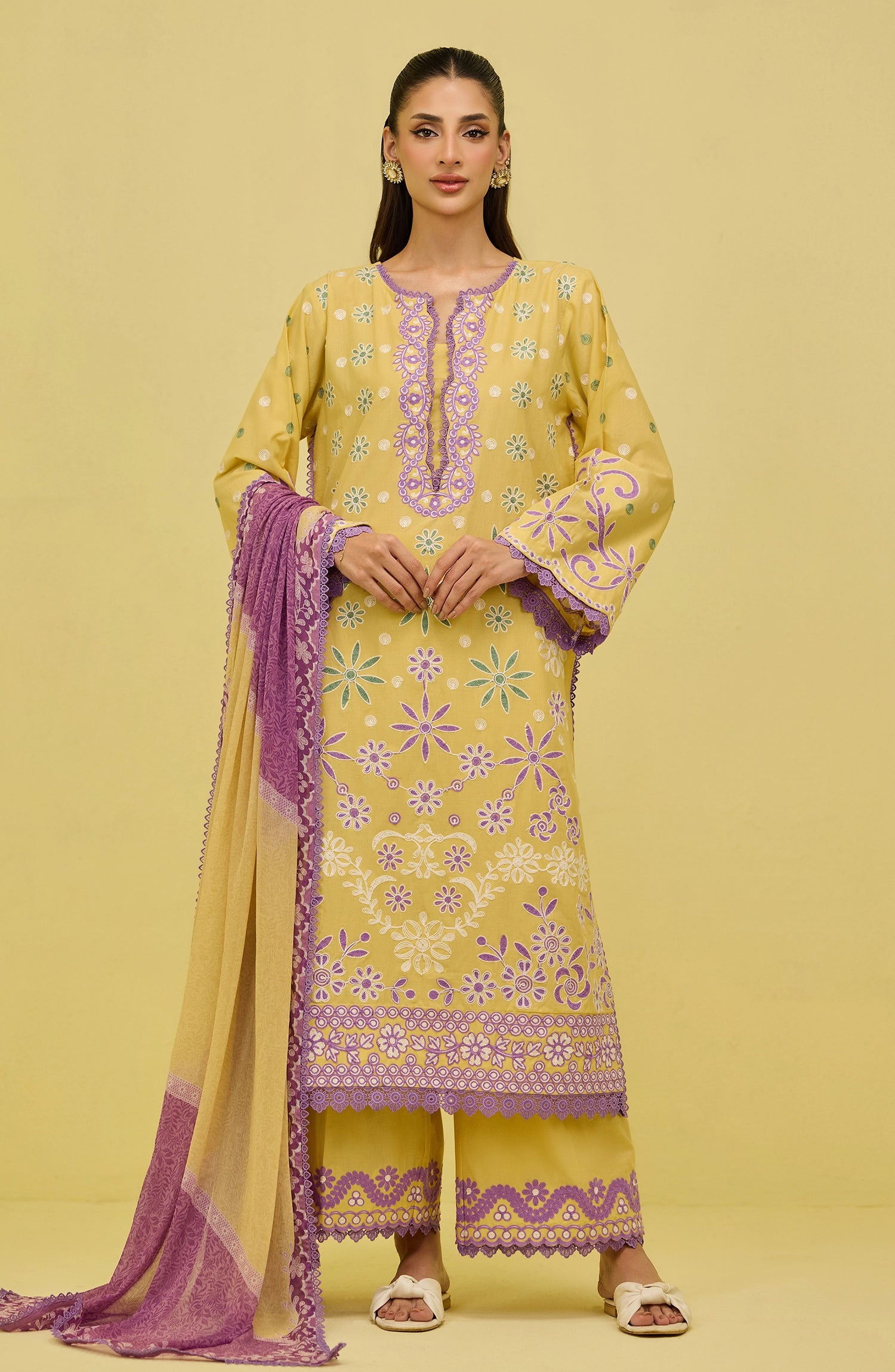 Unstitched | 3 Piece | High Casual | Lawn Shirt | OTL-20406/U YELLOW HINA