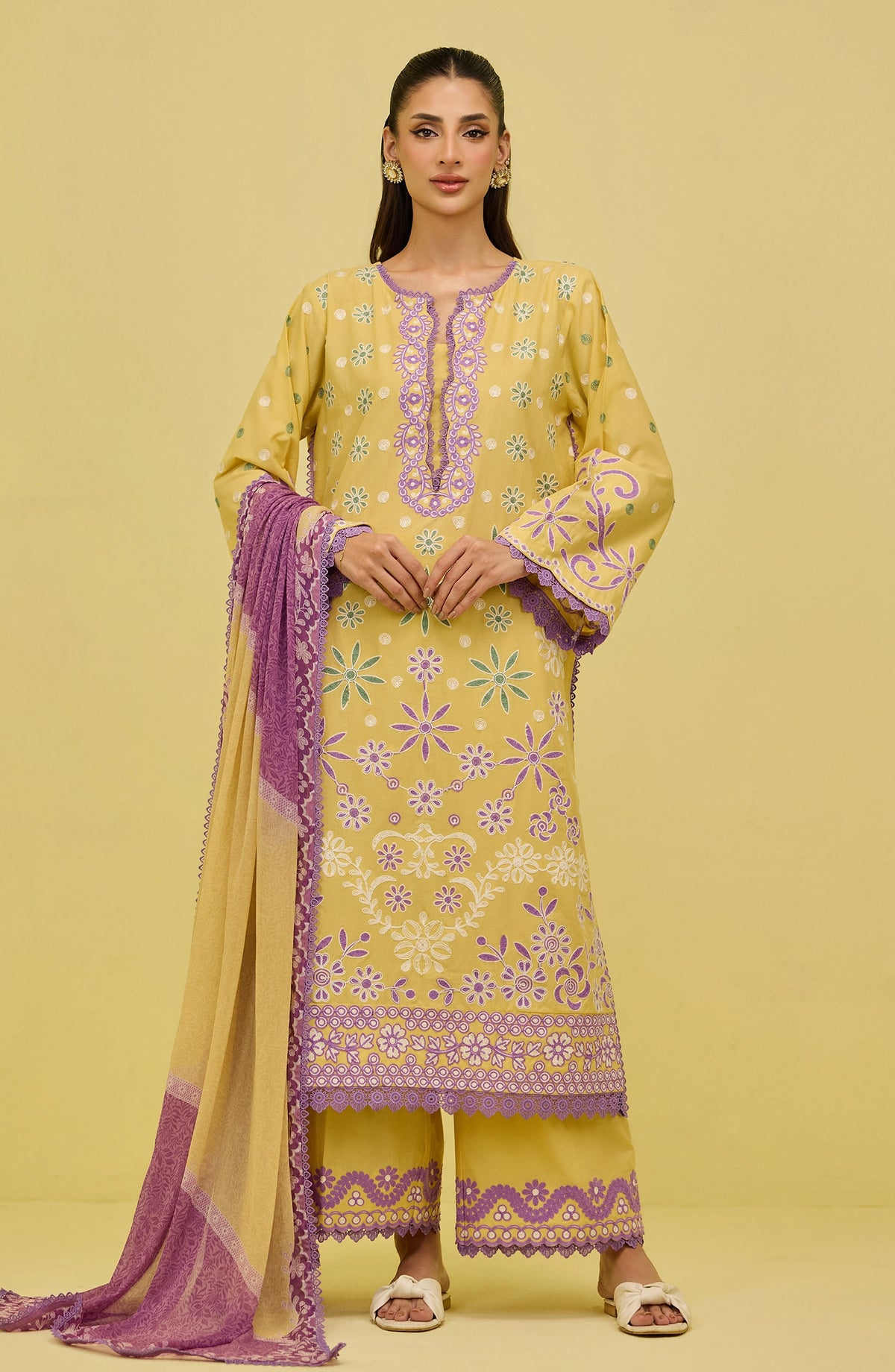 Unstitched | 3 Piece | High Casual | Lawn Shirt | OTL-20406/U YELLOW HINA