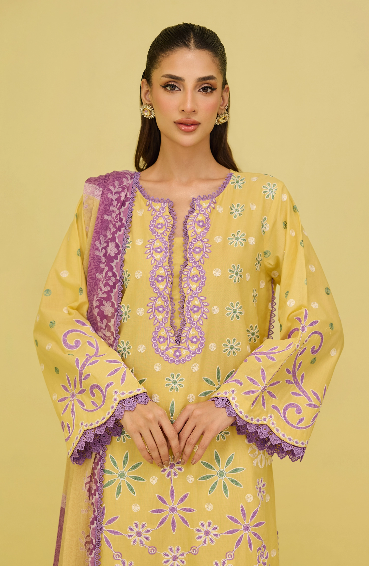 Unstitched | 3 Piece | High Casual | Lawn Shirt | OTL-20406/U YELLOW HINA