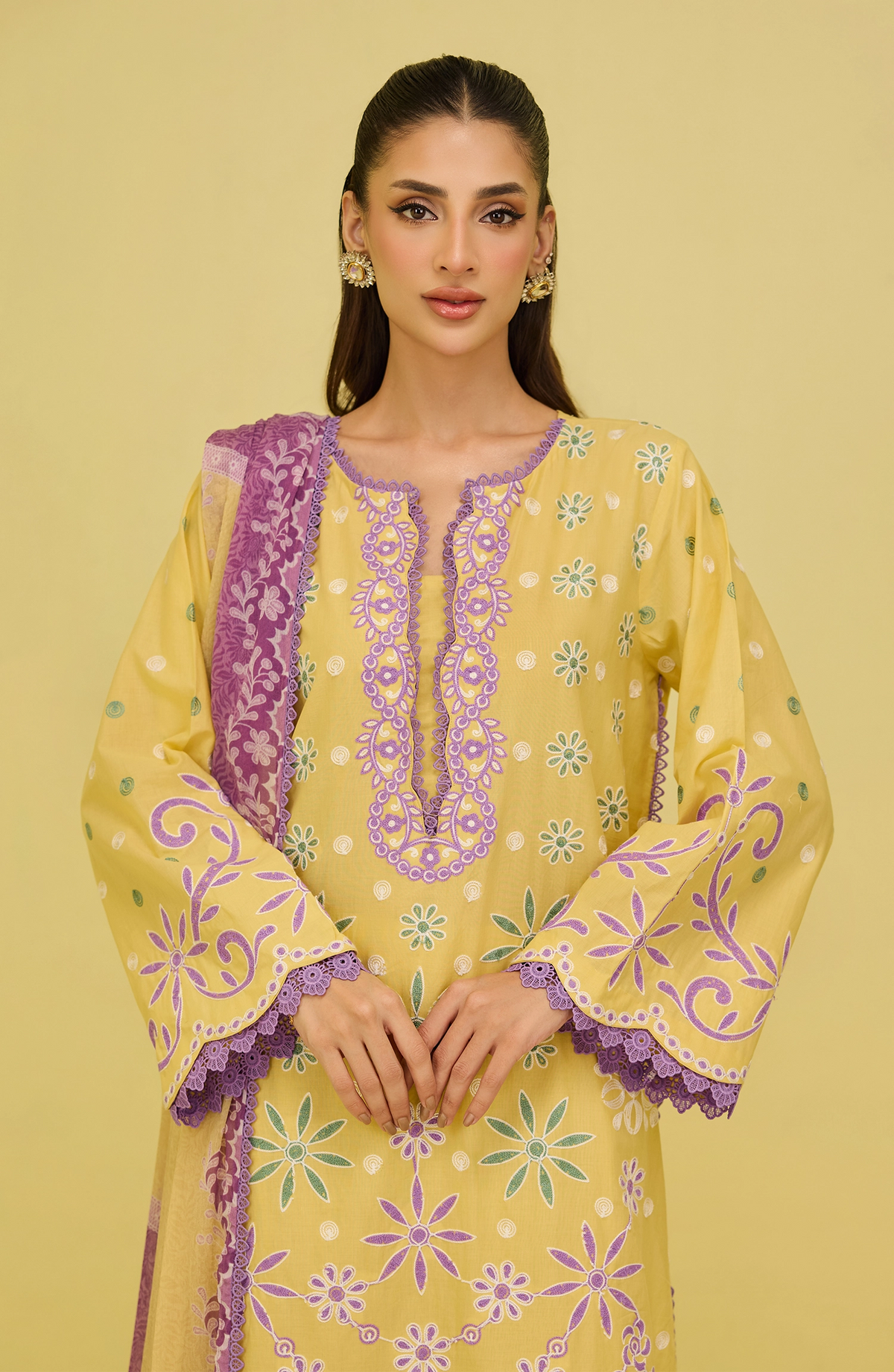 Unstitched | 3 Piece | High Casual | Lawn Shirt | OTL-20406/U YELLOW HINA