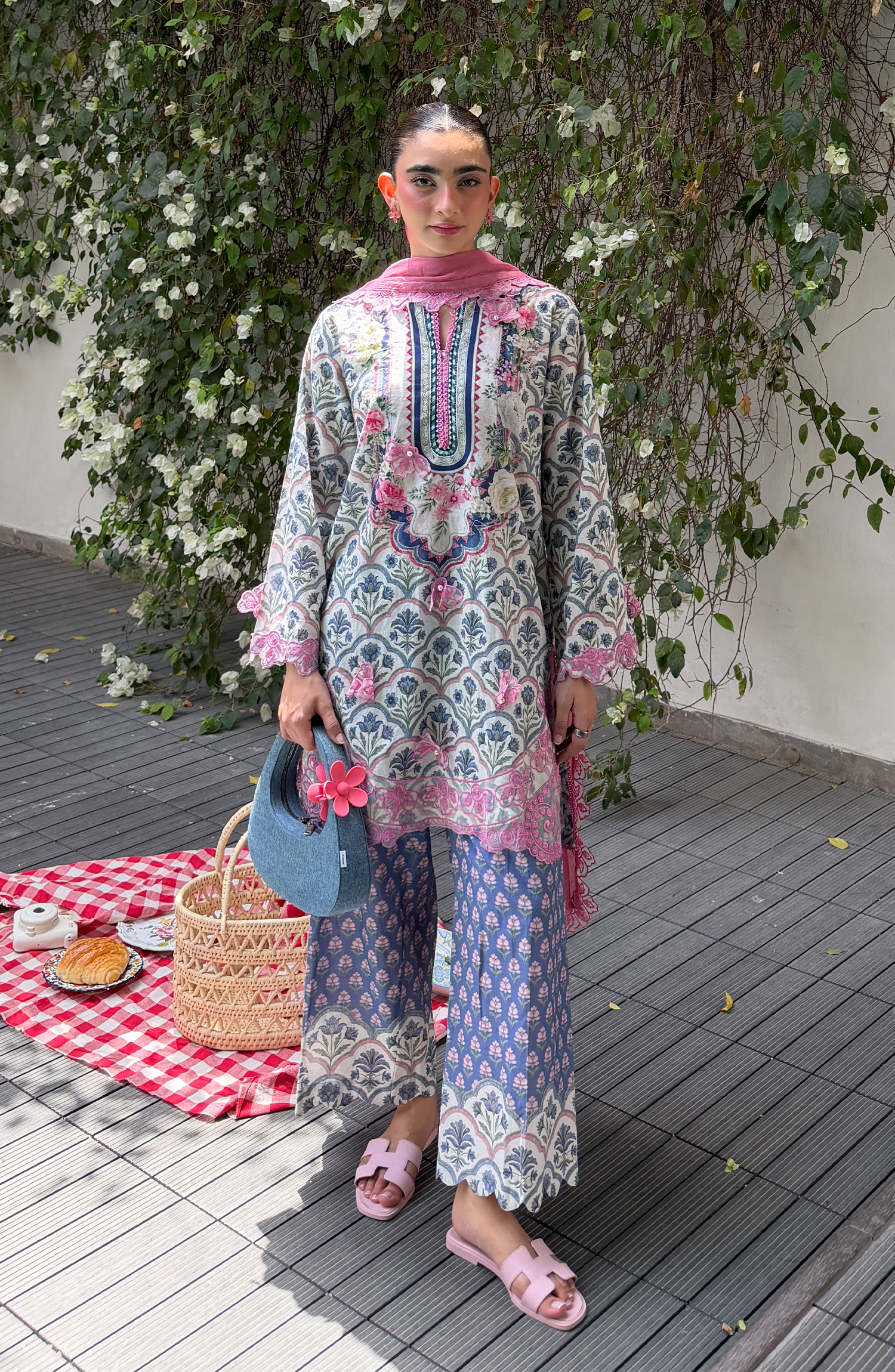Stitched | 3 Piece | Printed Embroidered | Lawn Shirt | OTL-20646/S BEIGE | BUZZ (LIMITED EDITION)
