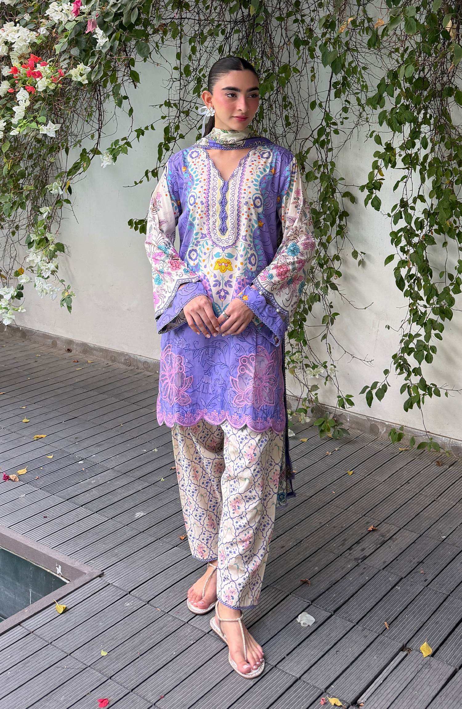 Stitched | 3 Piece | Printed Embroidered | Lawn Shirt | OTL-20676/S PURPLE | DISNEY LAND (LIMITED EDITION)