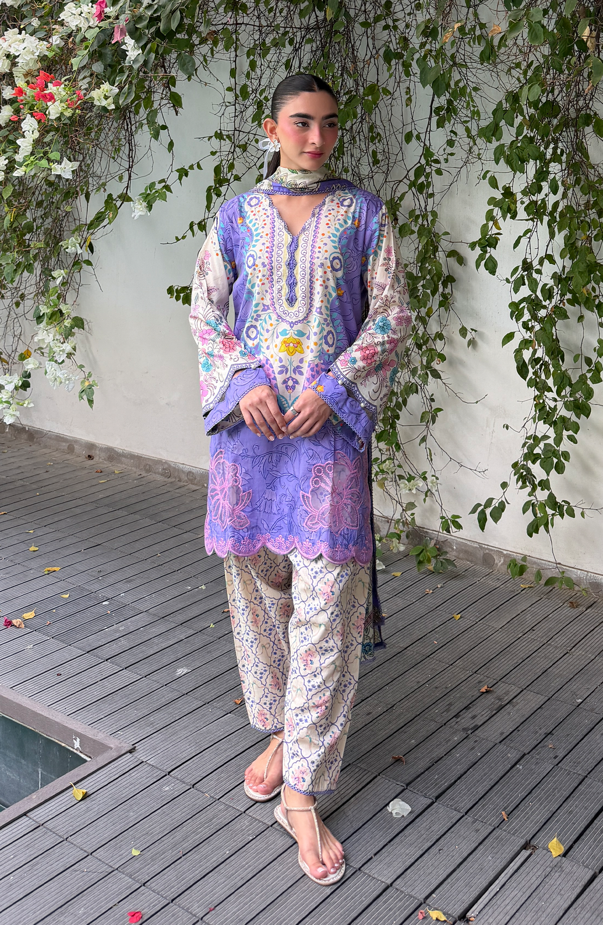 Stitched | 3 Piece | Printed Embroidered | Lawn Shirt | OTL-20676/S PURPLE | DISNEY LAND (LIMITED EDITION)