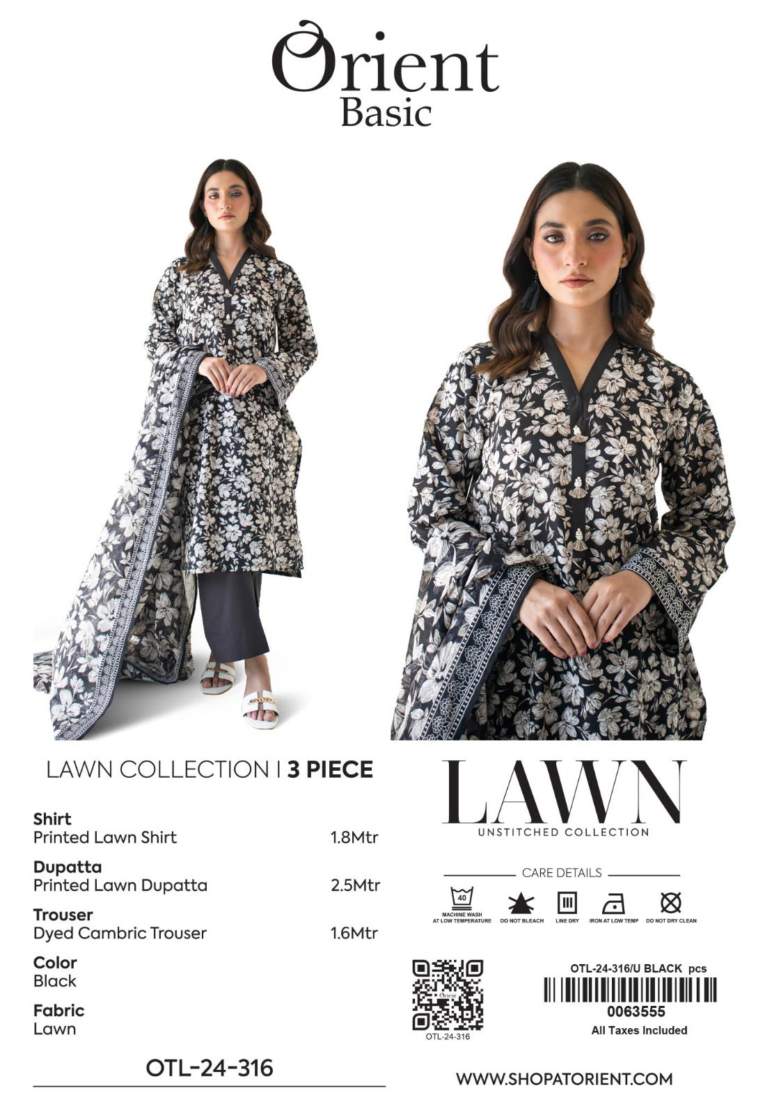 Unstitched | 3 Piece | Printed Lawn | OTL-24-316