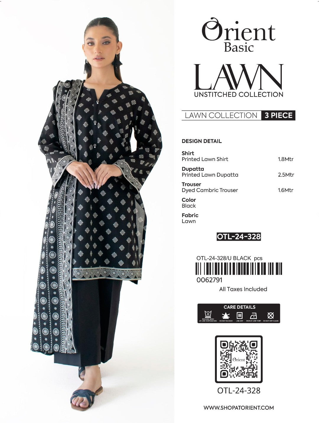 UNSTITCHED | 3 Piece | Printed Lawn | OTL-24-328