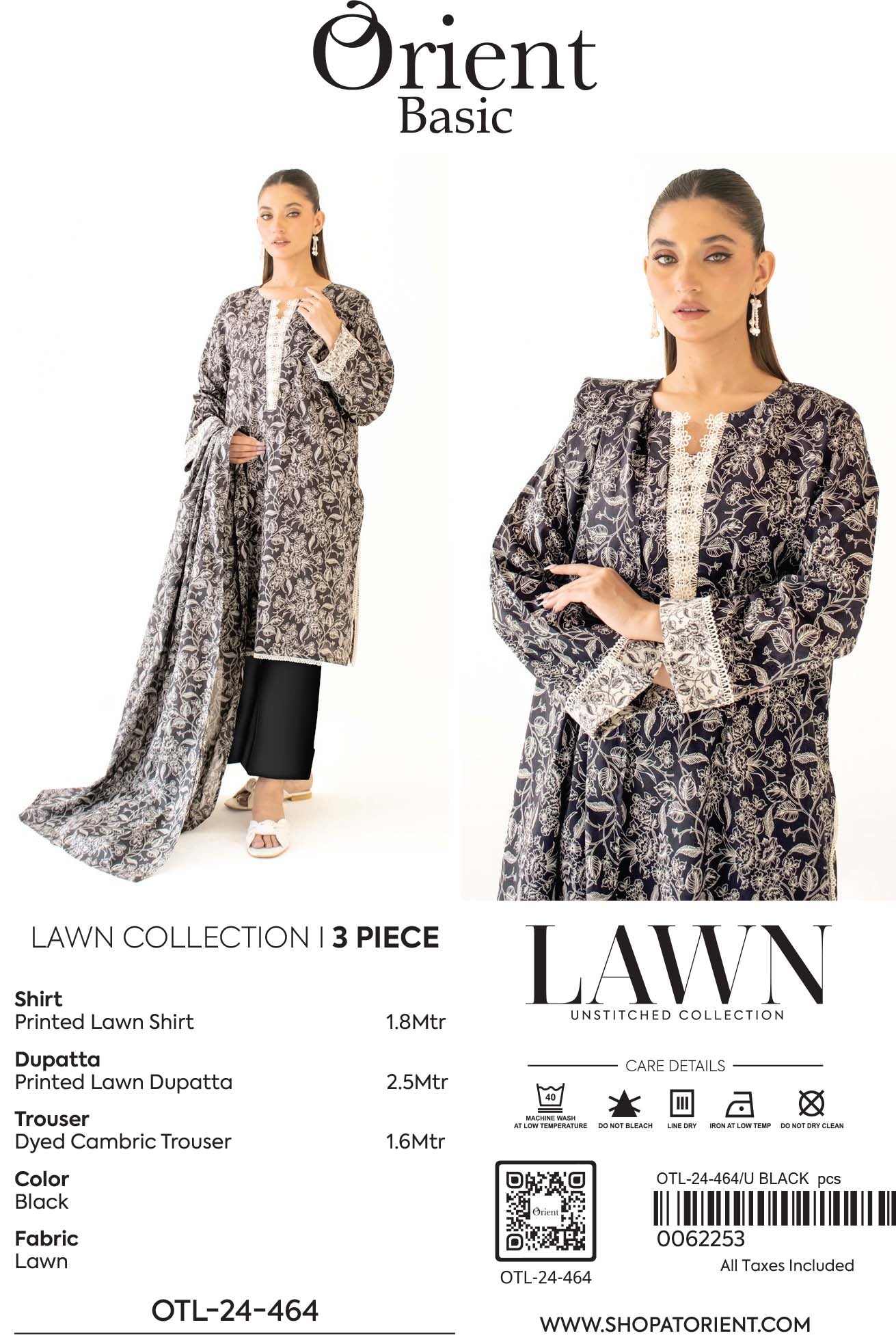 UNSTITCHED | 3 Piece | Printed Lawn | OTL-24-464
