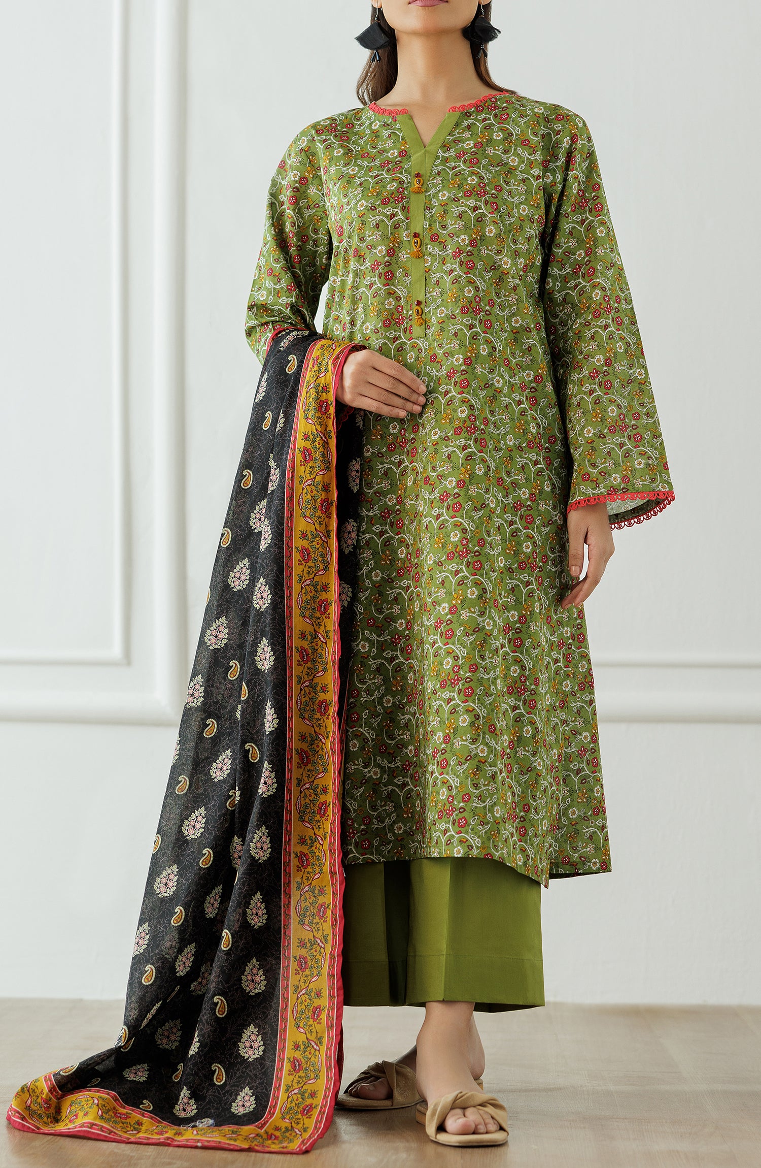 Unstitched Printed Shirt Dupatta & Pant - 3 Piece - OTL-25-002