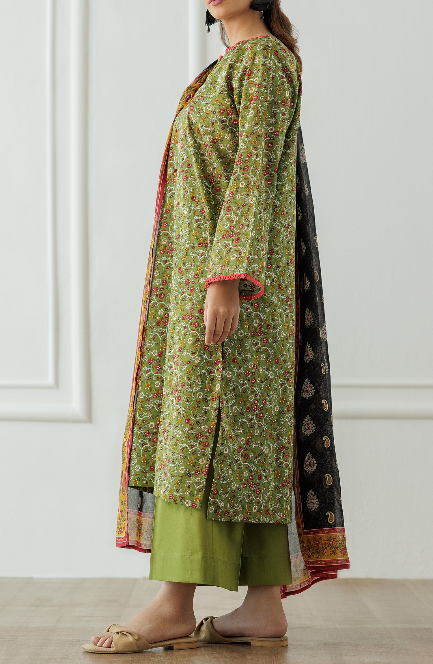 Unstitched Printed Shirt Dupatta & Pant - 3 Piece - OTL-25-002