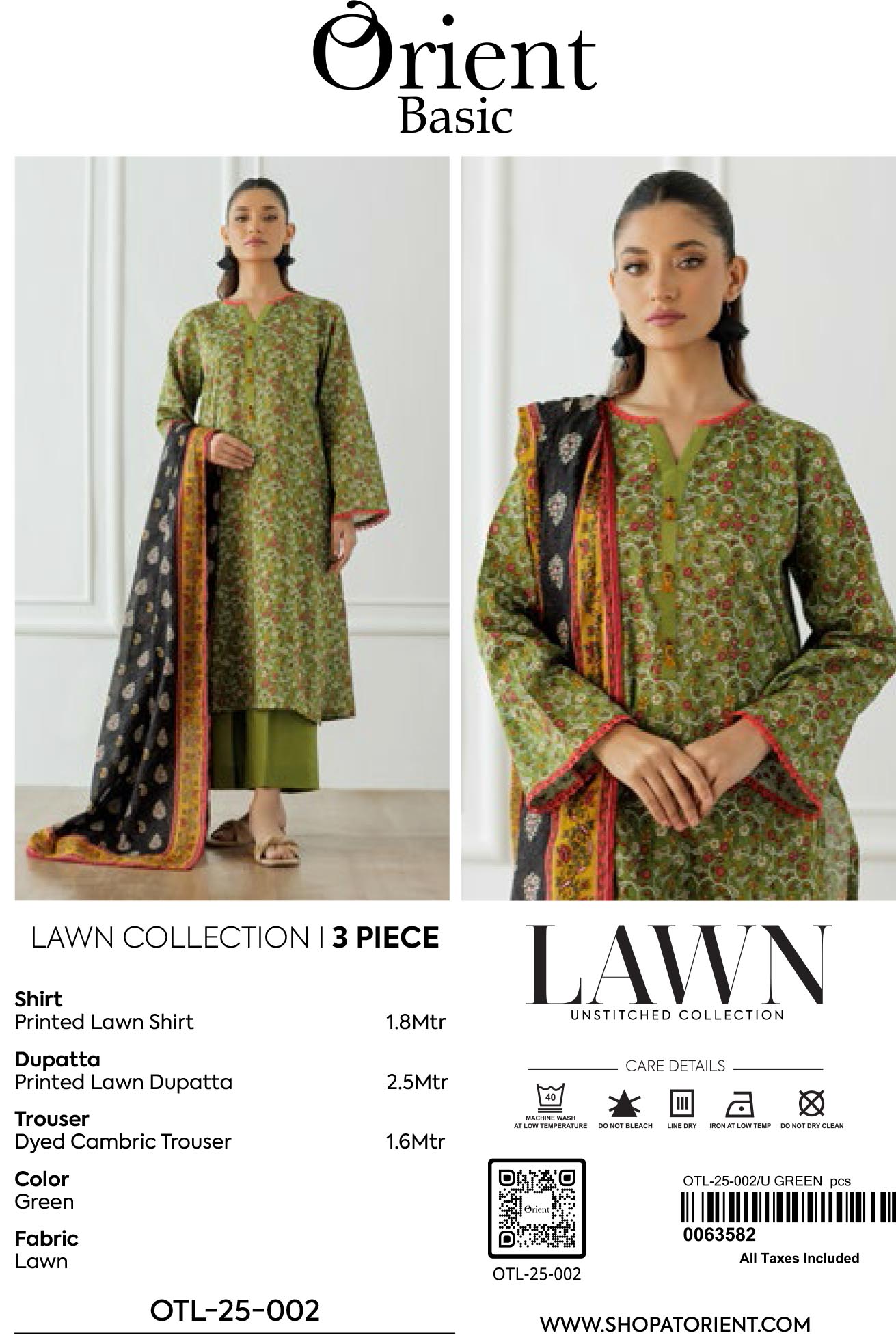 Unstitched | 3 Piece | Printed Lawn | OTL-25-002