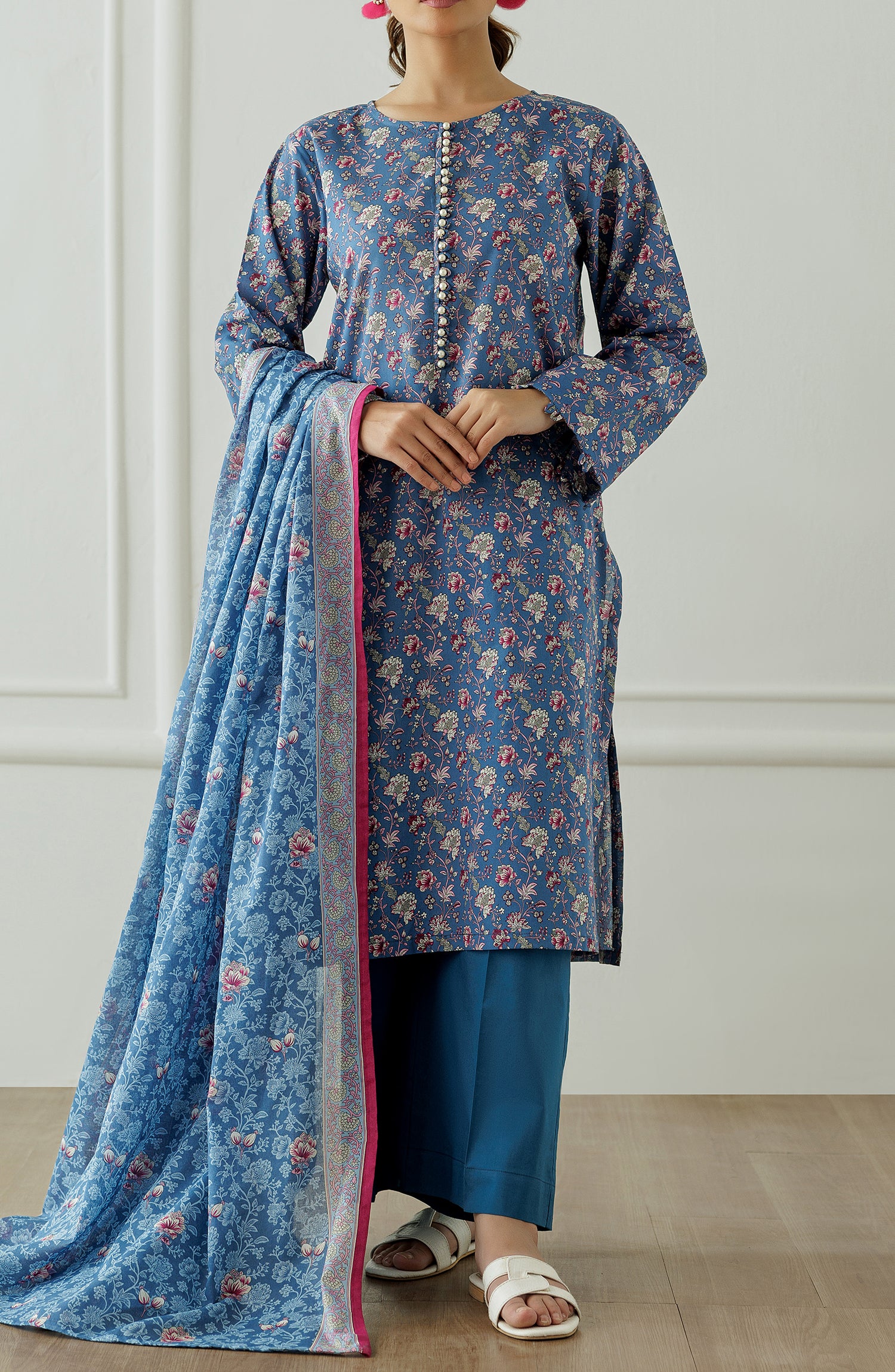 Stitched Printed Shirt Dupatta & Pant - 3 Piece - OTL-25-012