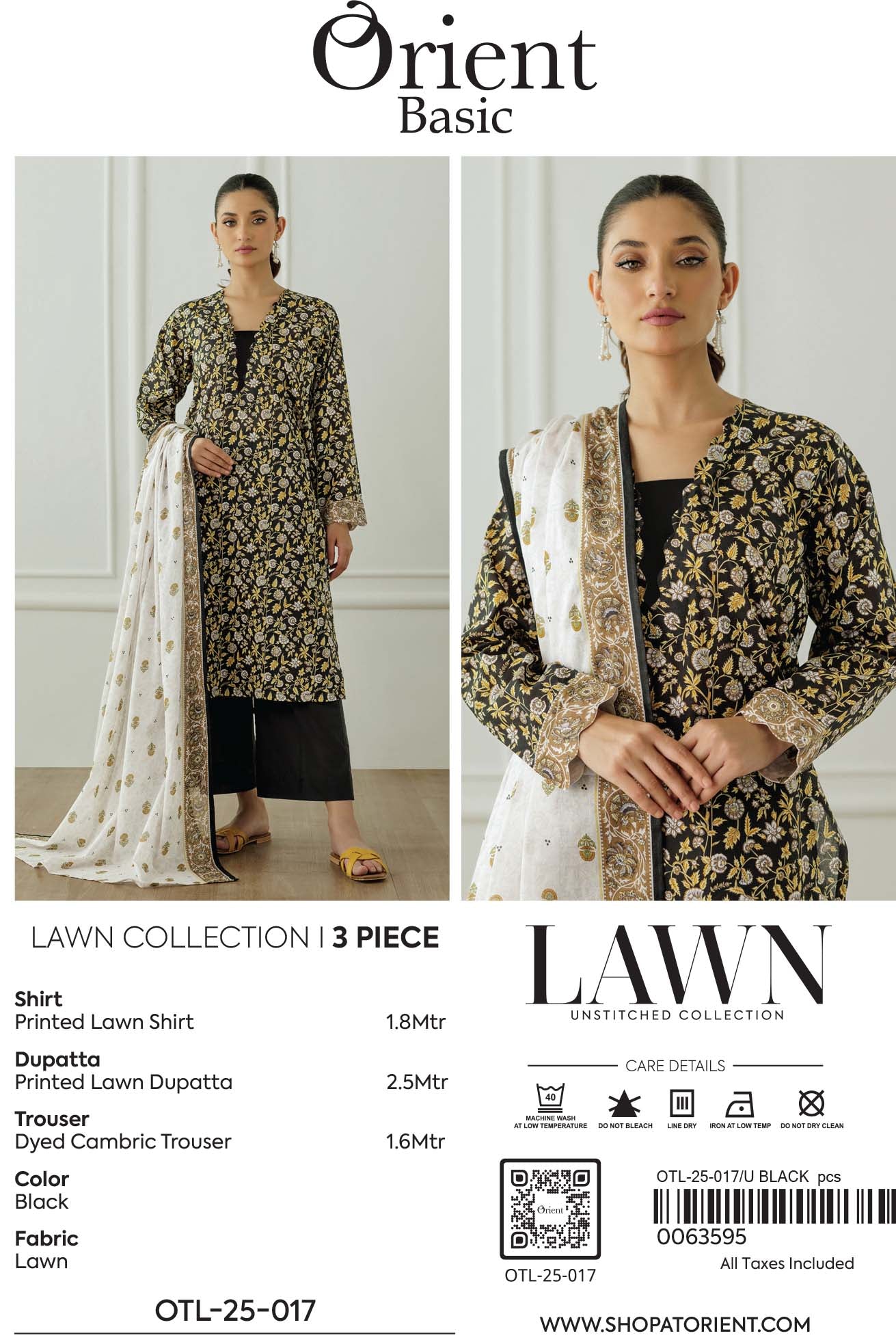 Unstitched | 3 Piece | Printed Lawn | OTL-25-017