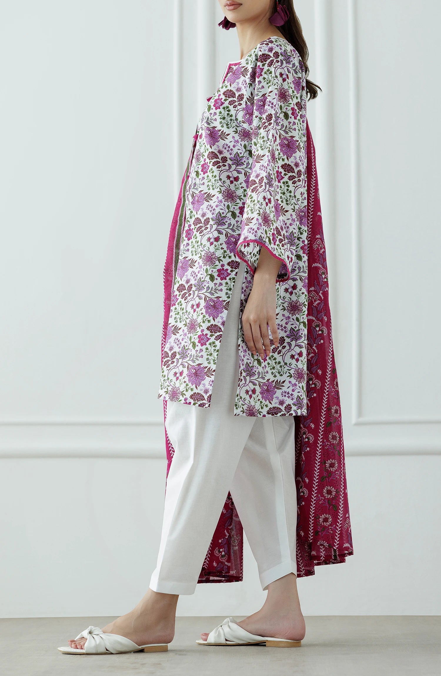 UNSTITCHED Printed Lawn Shirt Dupatta & Pant - 3 Piece Suits - OTL-25-099