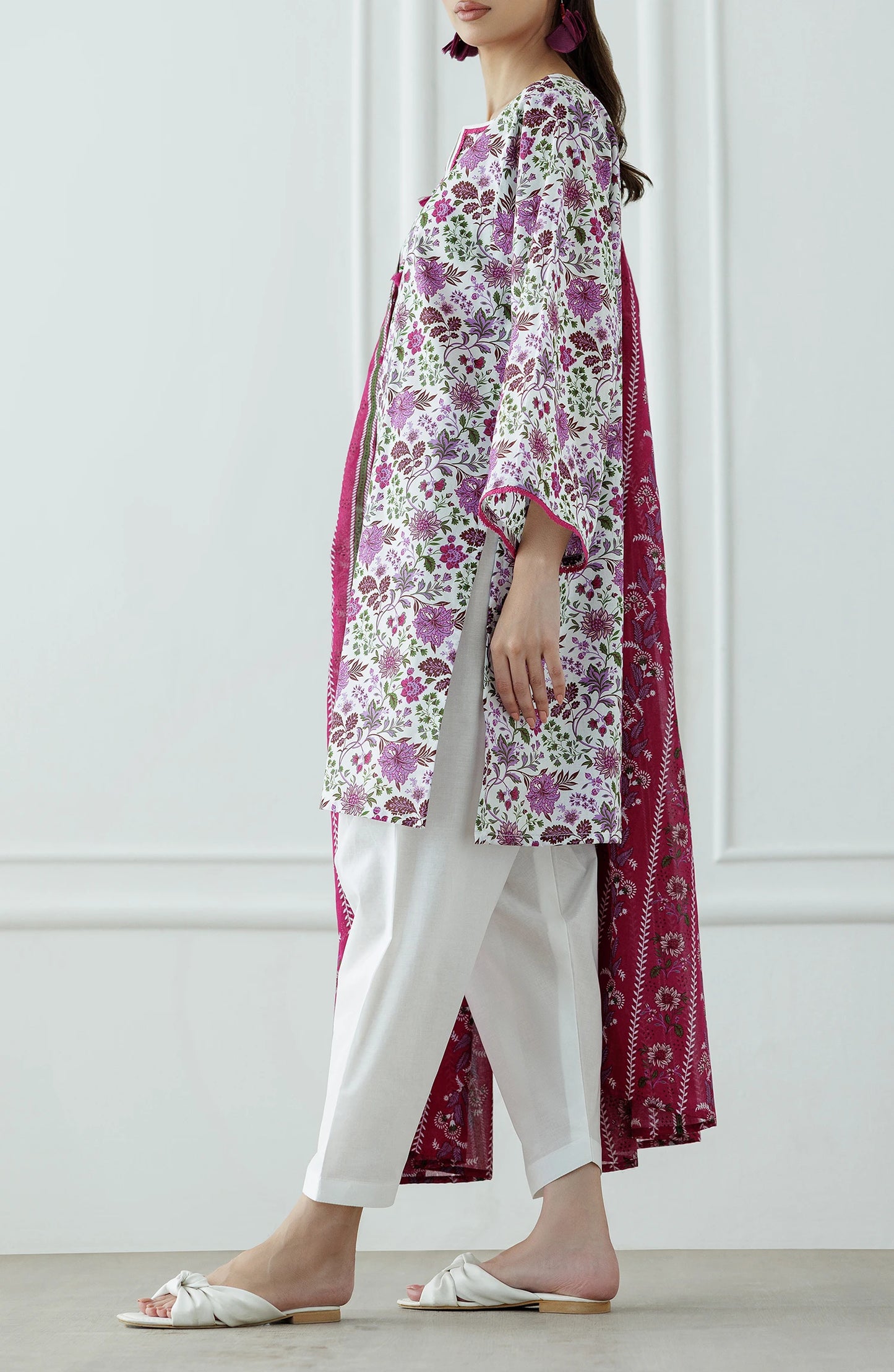 UNSTITCHED Printed Lawn Shirt Dupatta & Pant - 3 Piece Suits - OTL-25-099
