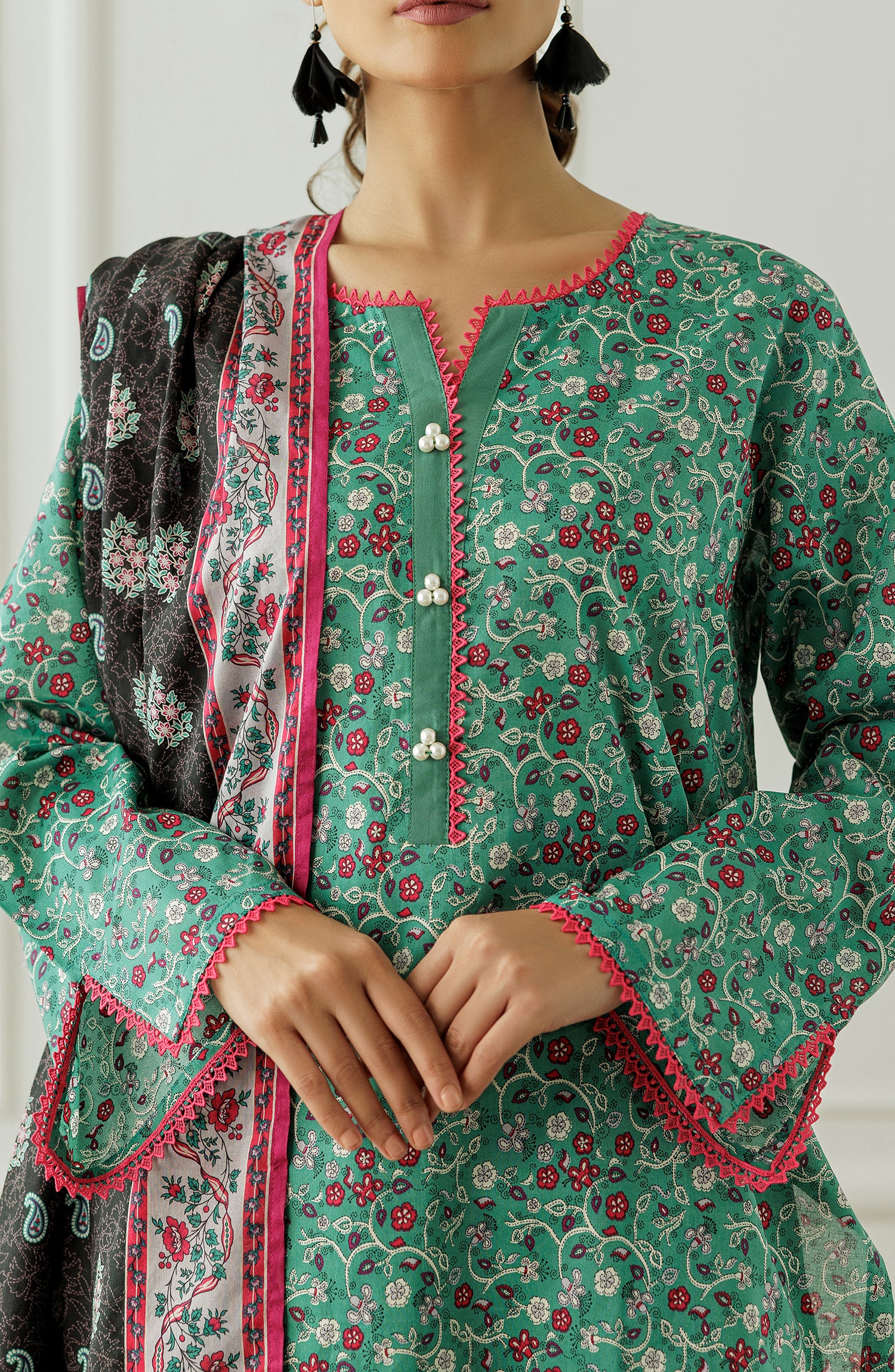 Stitched Printed Shirt Dupatta & Pant - 3 Piece - OTL-25-291