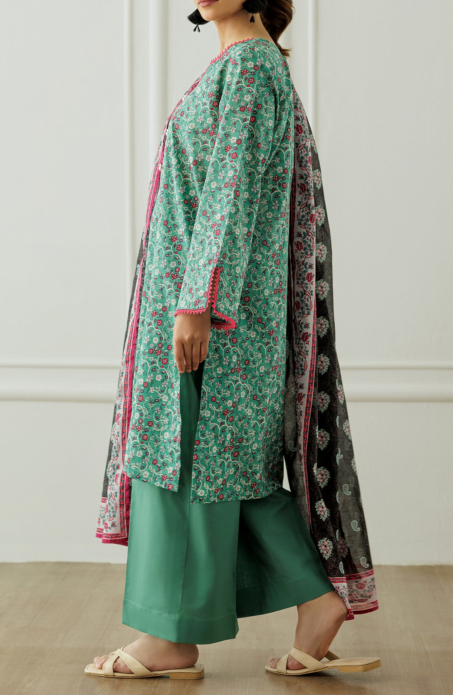 Stitched Printed Shirt Dupatta & Pant - 3 Piece - OTL-25-291