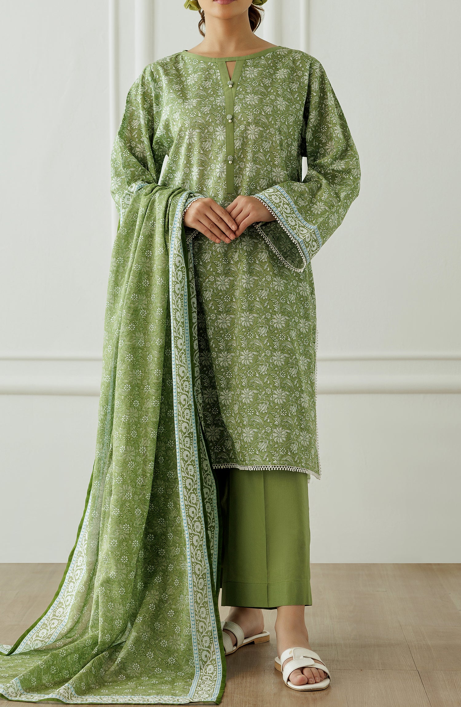 Unstitched Printed Shirt Dupatta & Pant - 3 Piece - OTL-25-295