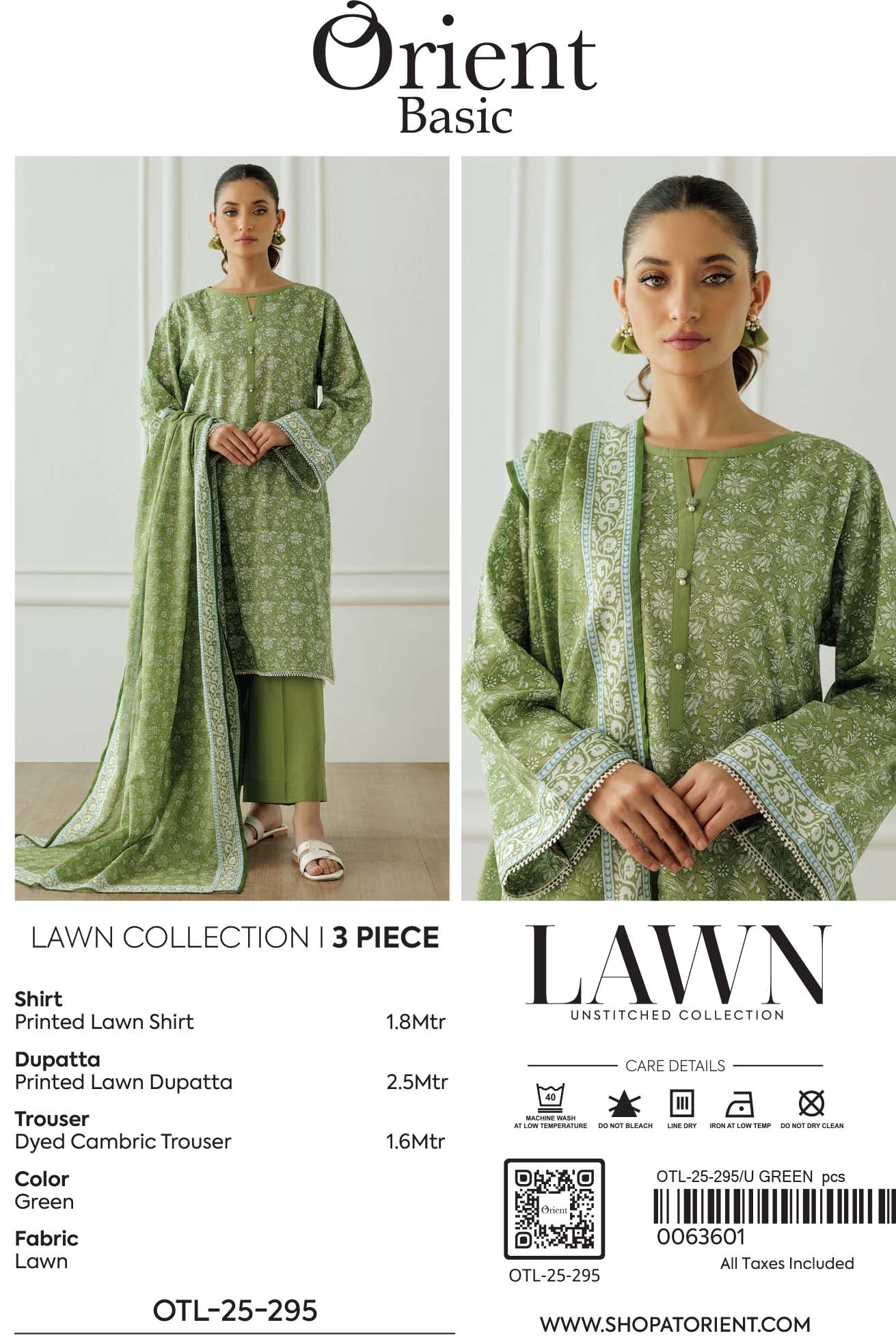 Unstitched | 3 Piece | Printed Lawn | OTL-25-295