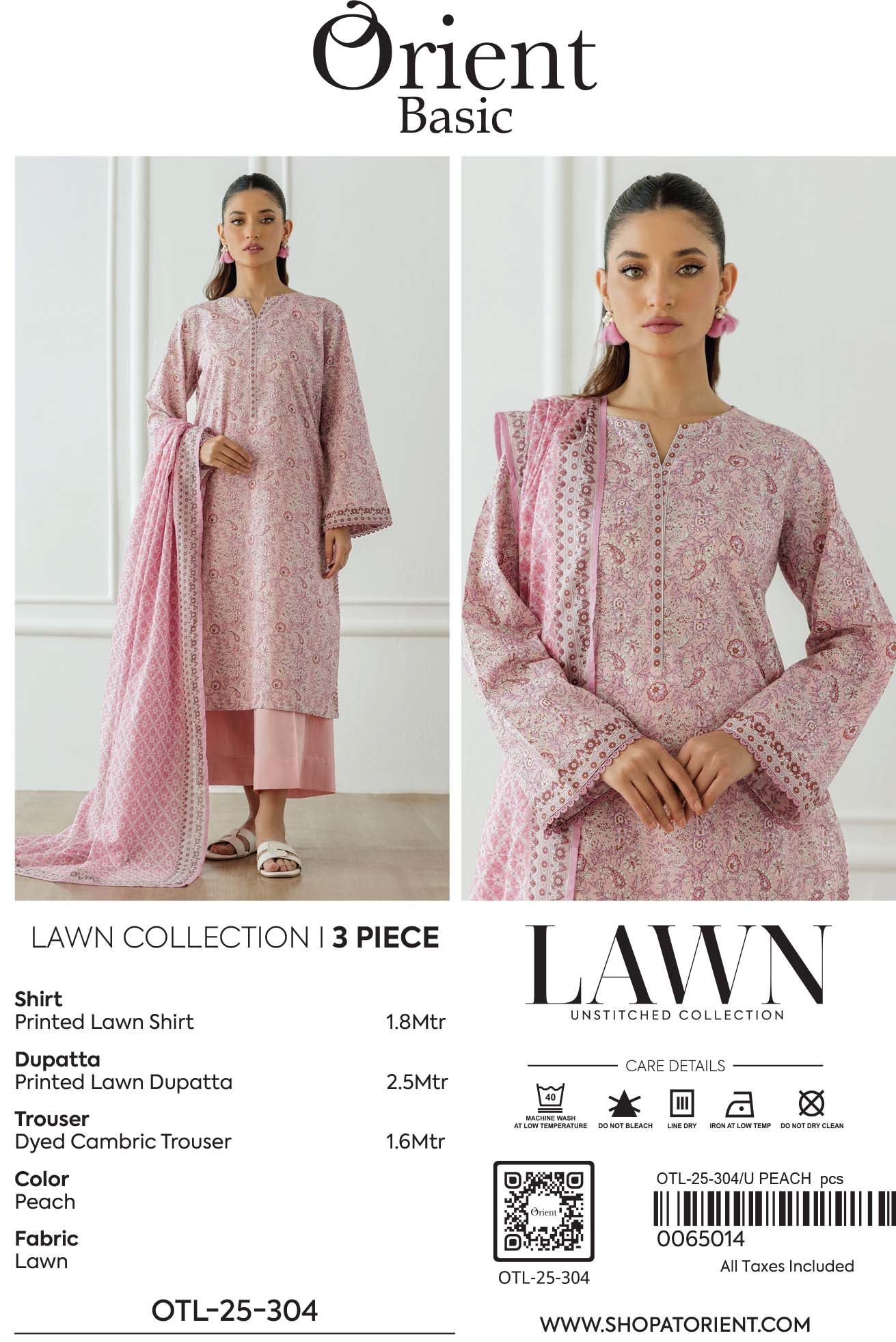 Unstitched | 3 Piece | Printed Lawn | OTL-25-304