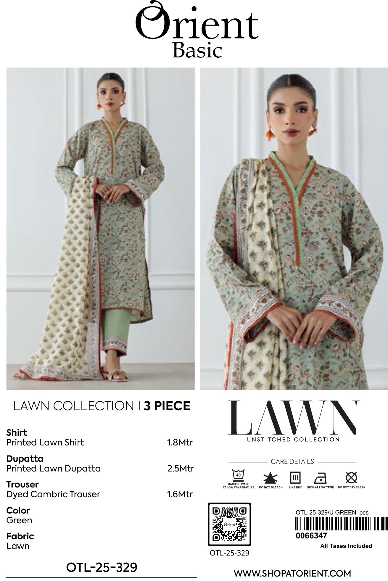 UNSTITCHED | 3 Piece | Printed Lawn | OTL-25-329