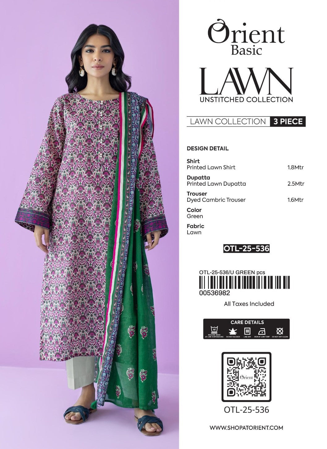 Unstitched | 3 Piece | Printed | Lawn Shirt | OTL-25-536/U BEIGE