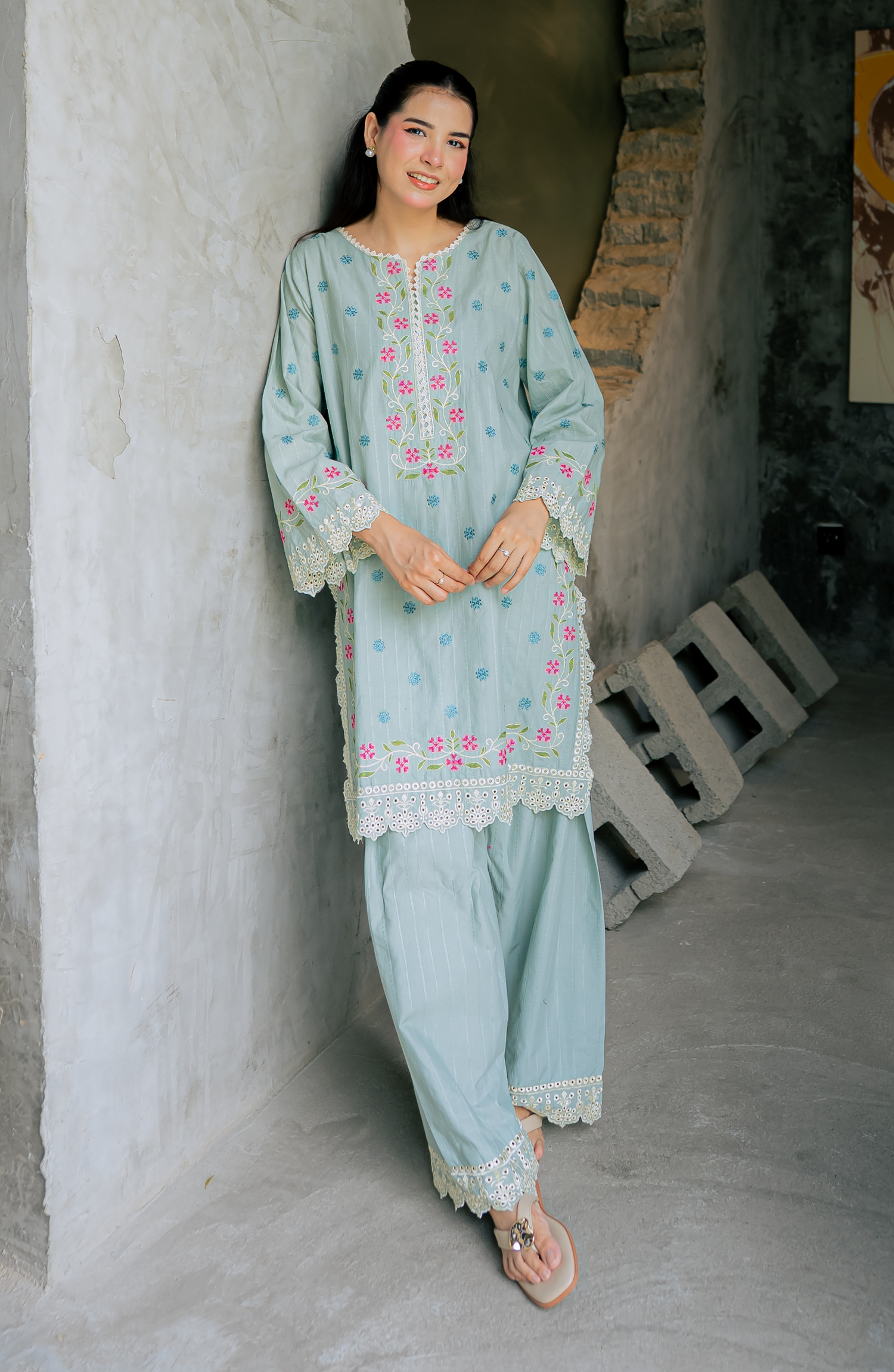 Stitched | 2 Piece | Embroidered | Stripe Jacquard Shirt | WRCJ26S-2014/S SAGE