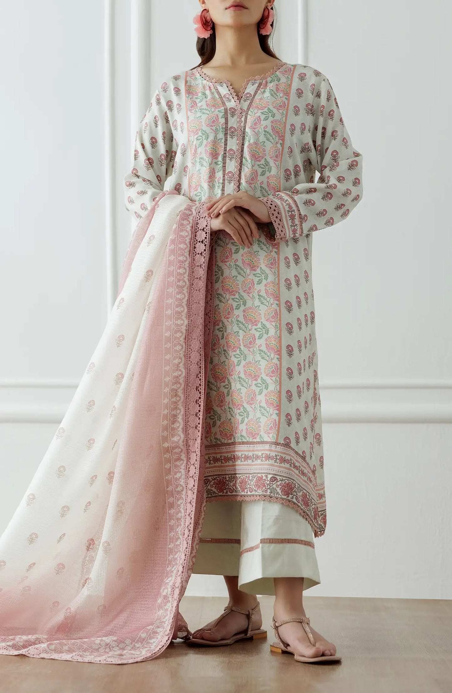 Stitched Premium Printed Raw Silk Shirt Dupatta & Pant - 3 Piece - WRCR24S-3004