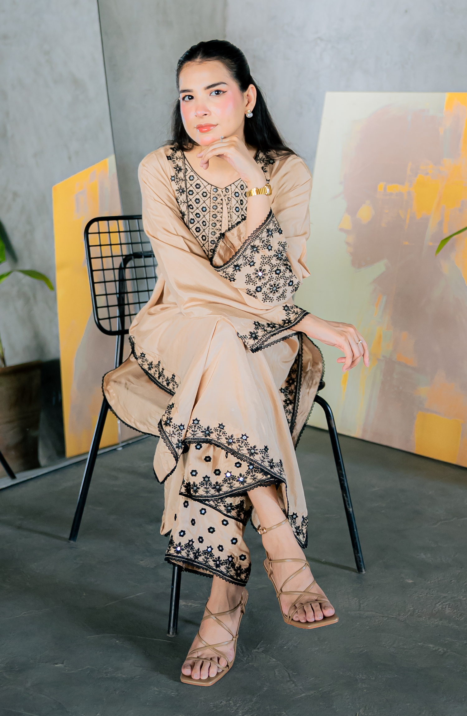 Stitched | 2 Piece | Embroidered | Raw Silk Shinny Shirt | WRHR25S-2053/S BEIGE