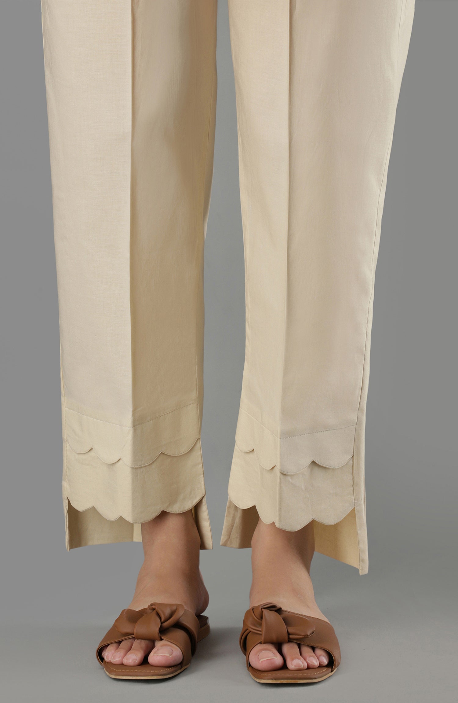 NRP-101/S BEIGE CAMBRIC SCPANTS STITCHED BOTTOMS PANTS