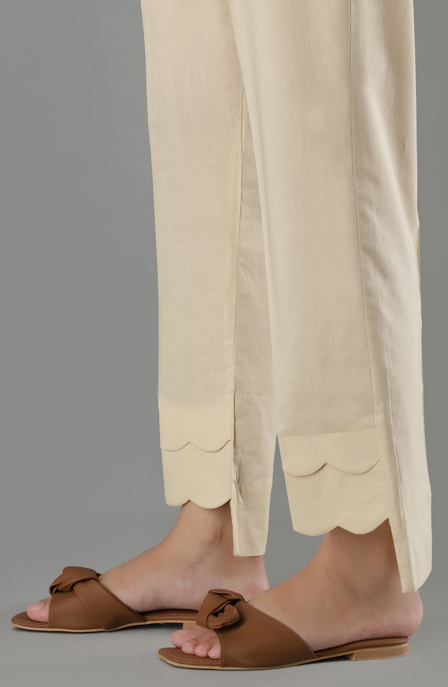 NRP-101/S BEIGE CAMBRIC SCPANTS STITCHED BOTTOMS PANTS