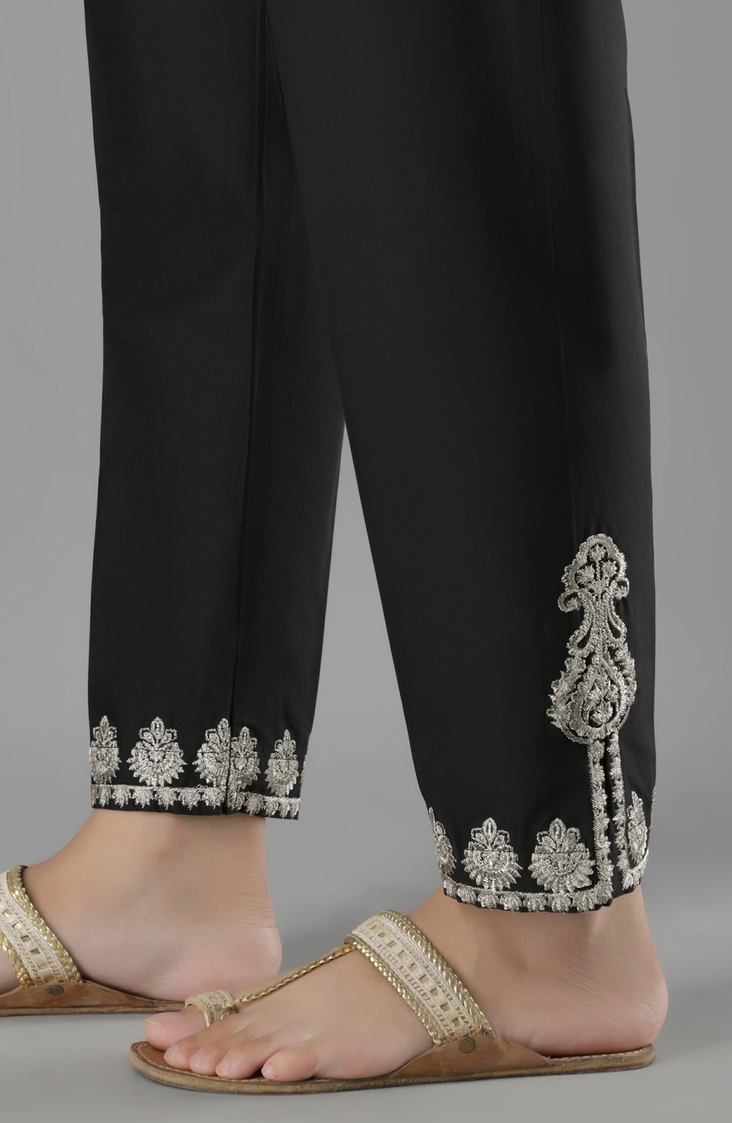 NRPE-52/S BLACK CAMBRIC SCPANTS STITCHED BOTTOMS PANTS