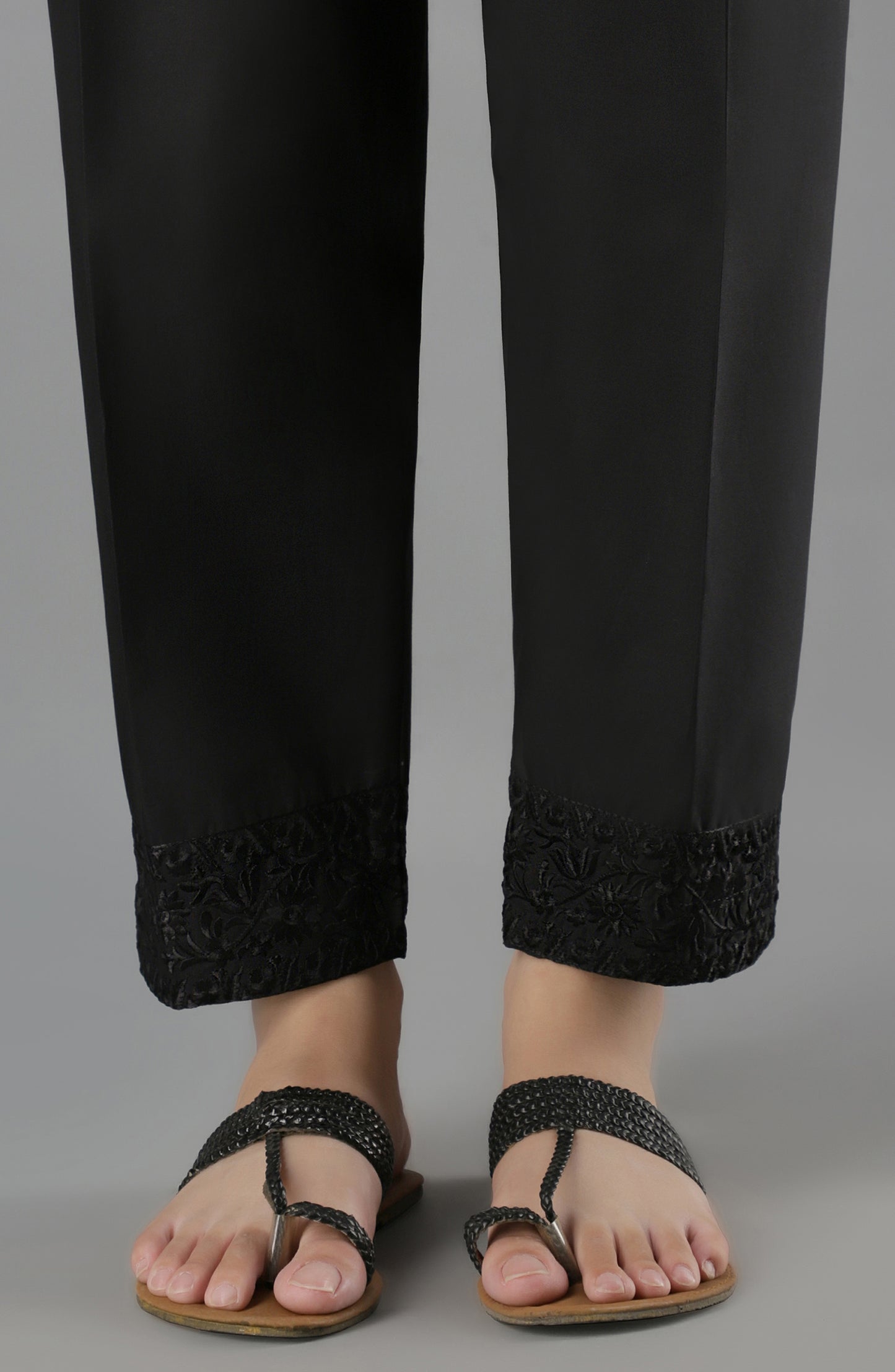 NRPE-58/S BLACK CAMBRIC SCPANTS STITCHED BOTTOMS PANTS