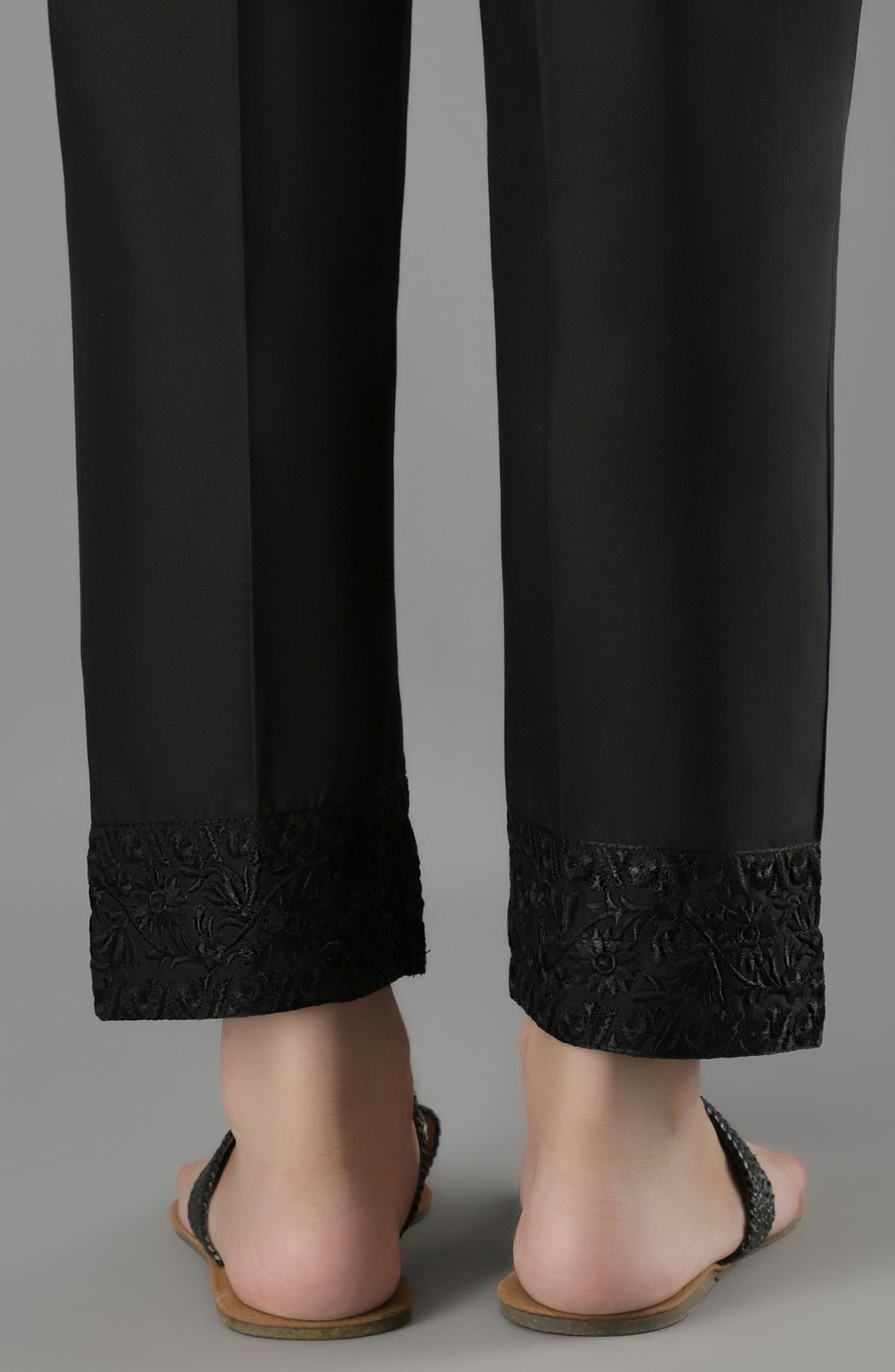 NRPE-58/S BLACK CAMBRIC SCPANTS STITCHED BOTTOMS PANTS