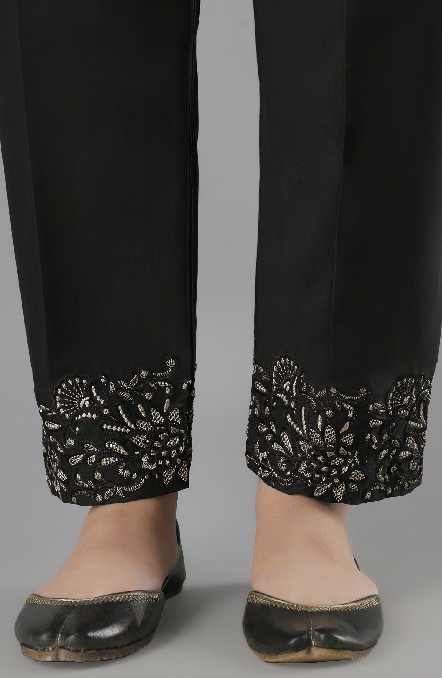 NRPE-69/S BLACK CAMBRIC SCPANTS STITCHED BOTTOMS PANTS