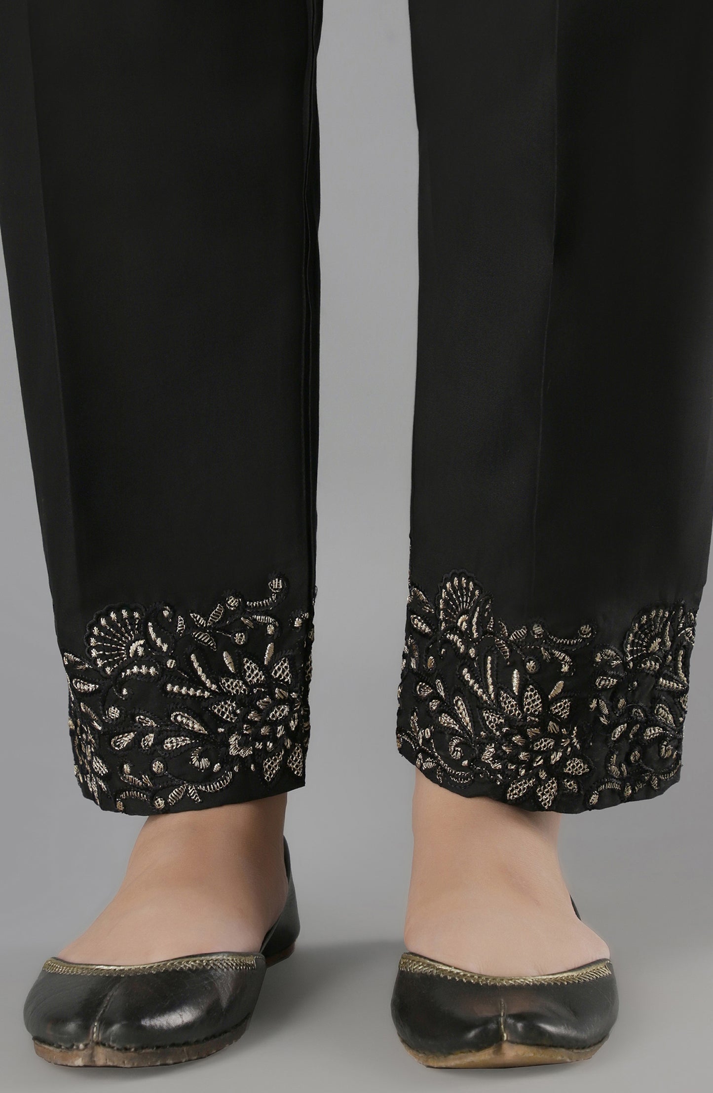 NRPE-69/S BLACK CAMBRIC SCPANTS STITCHED BOTTOMS PANTS