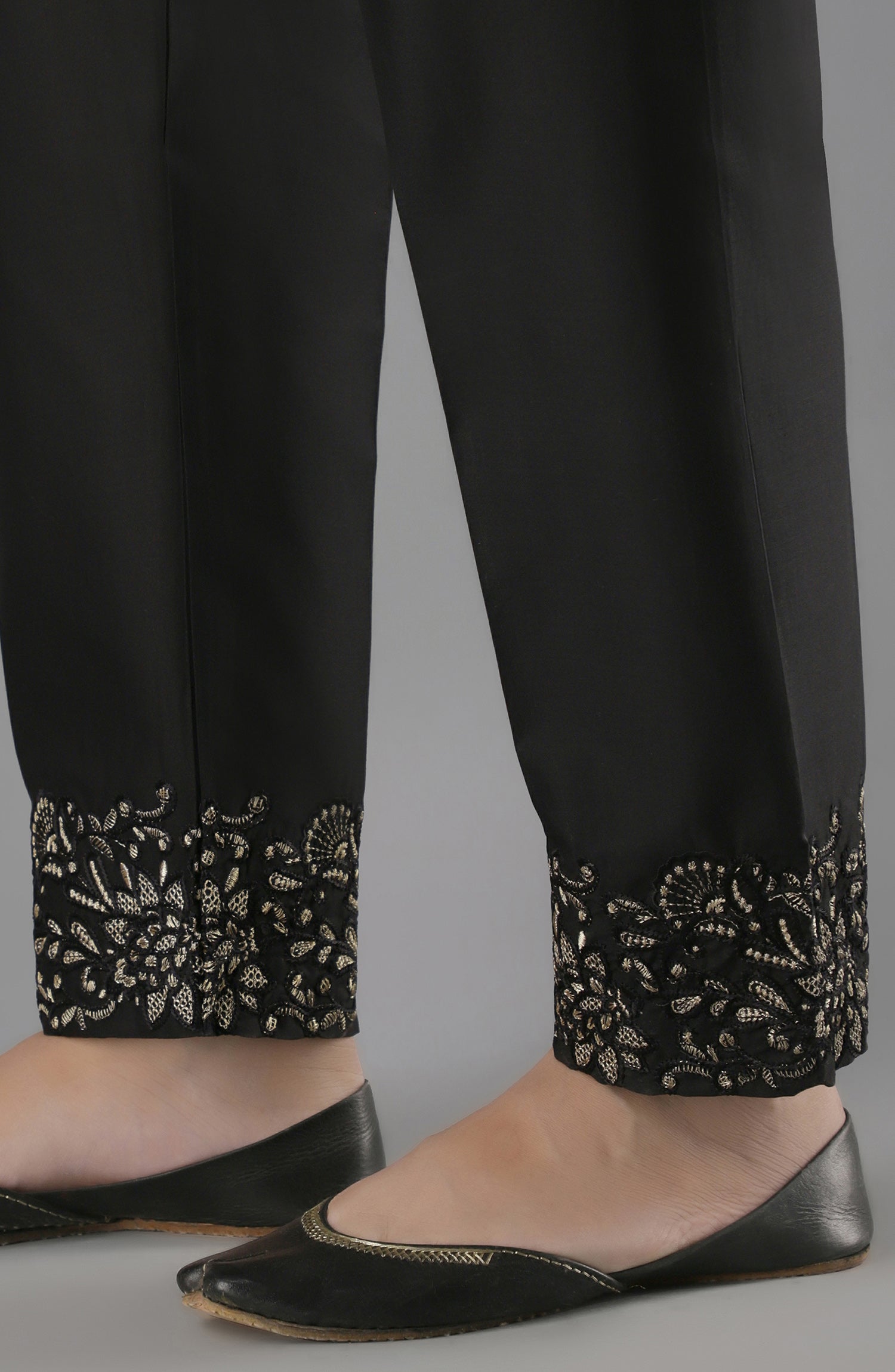 NRPE-69/S BLACK CAMBRIC SCPANTS STITCHED BOTTOMS PANTS