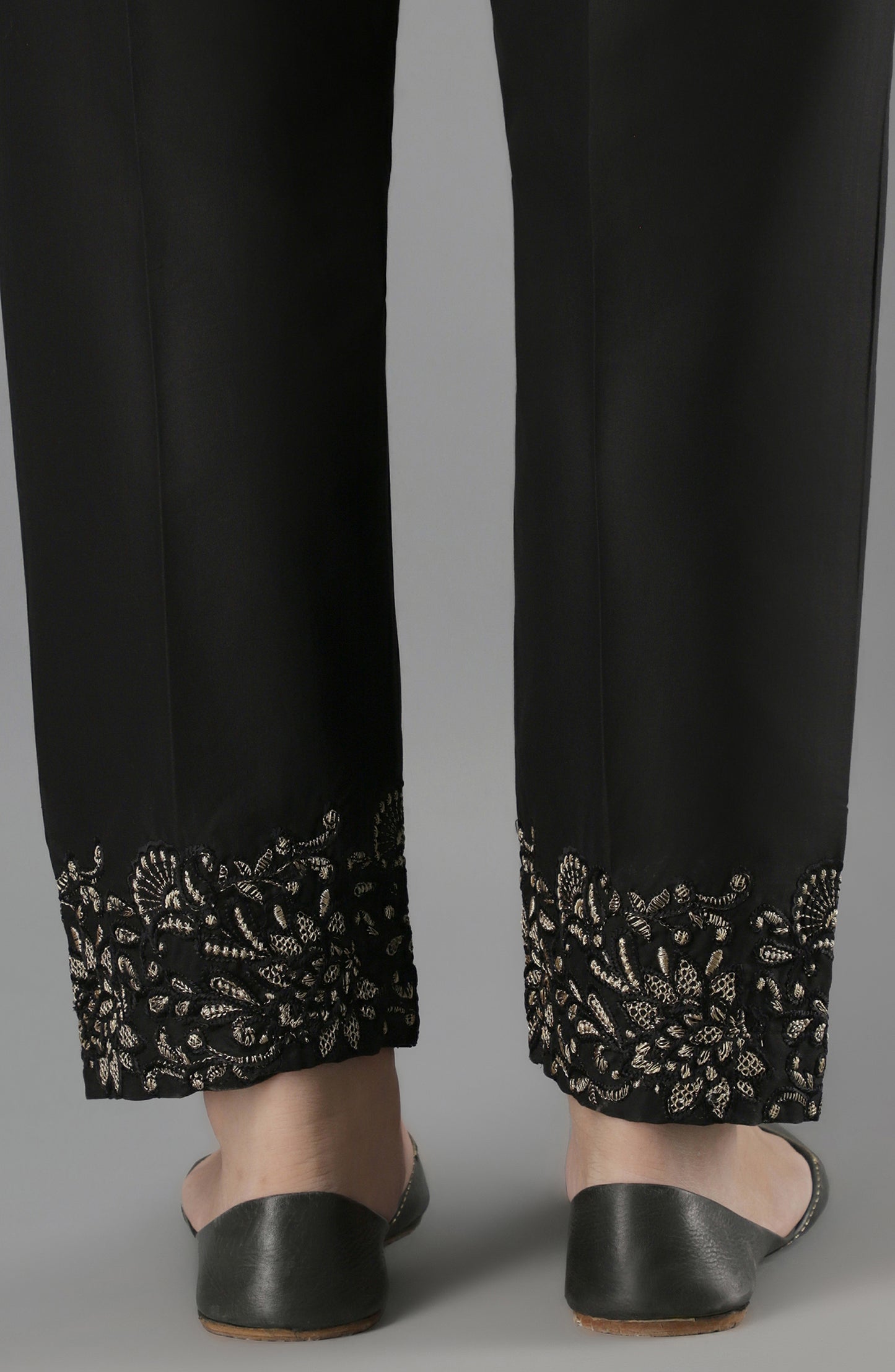 NRPE-69/S BLACK CAMBRIC SCPANTS STITCHED BOTTOMS PANTS