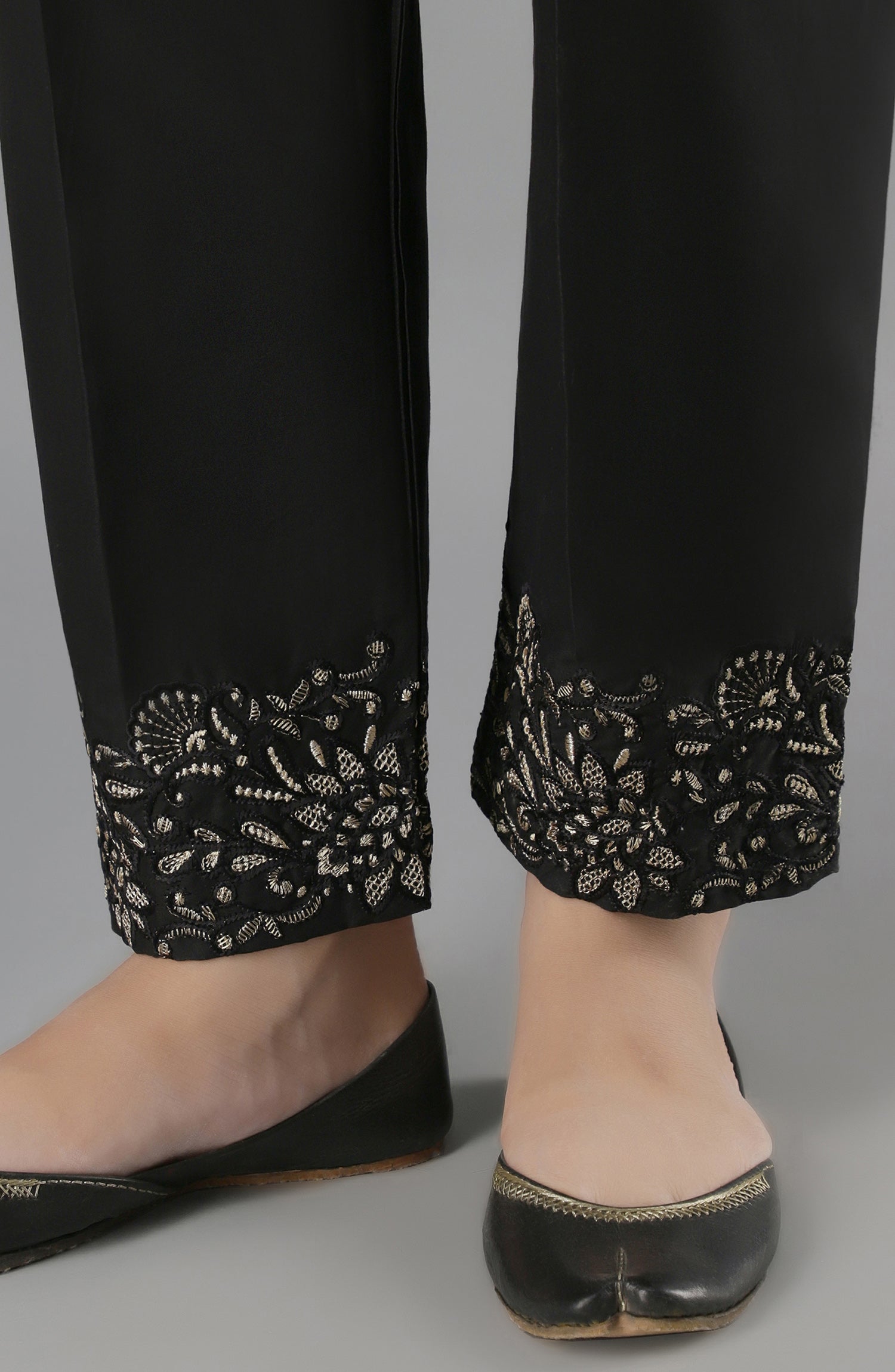 NRPE-69/S BLACK CAMBRIC SCPANTS STITCHED BOTTOMS PANTS