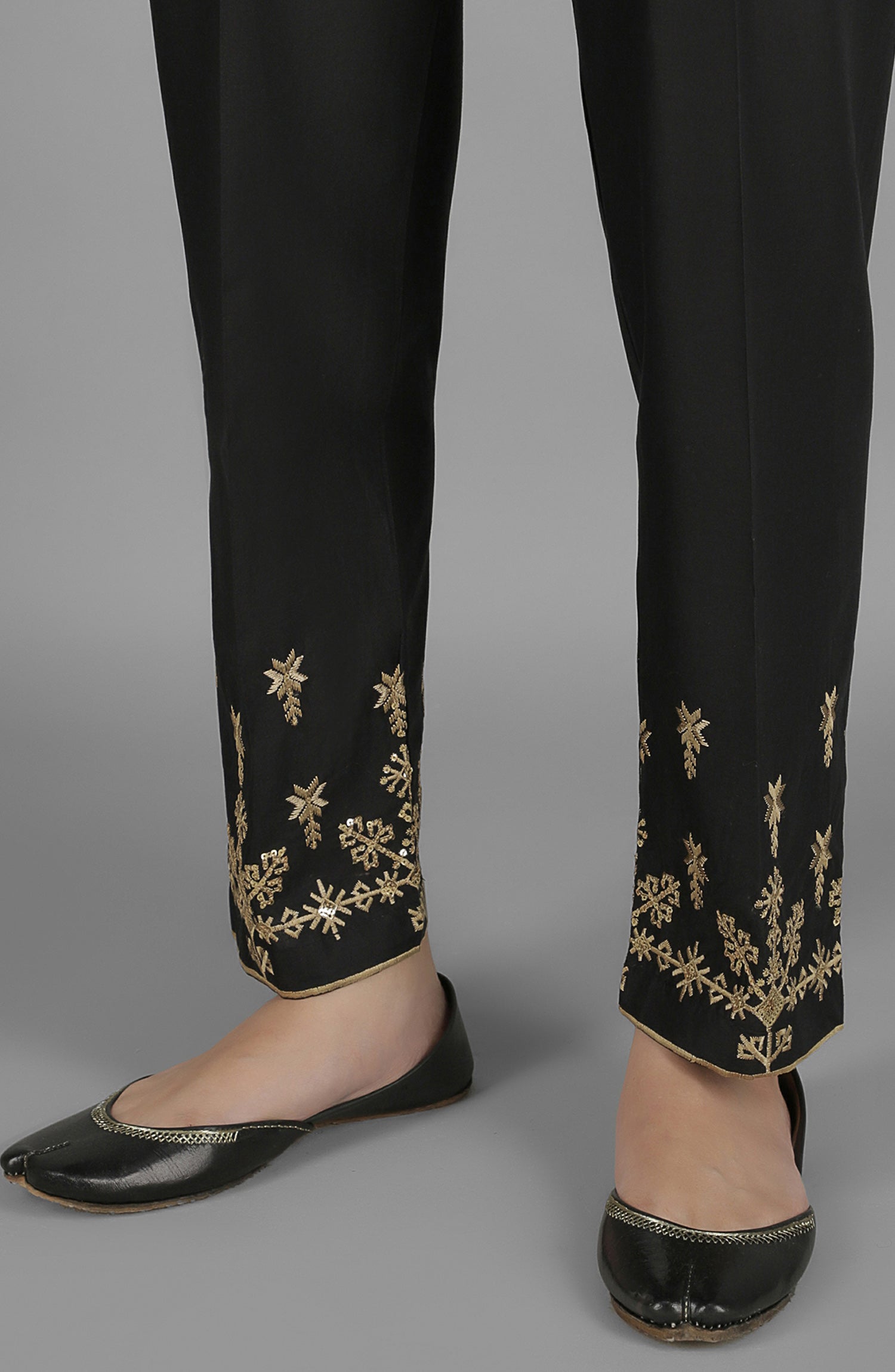 NRPE-47/S BLACK CAMBRIC SCPANTS STITCHED BOTTOMS PANTS